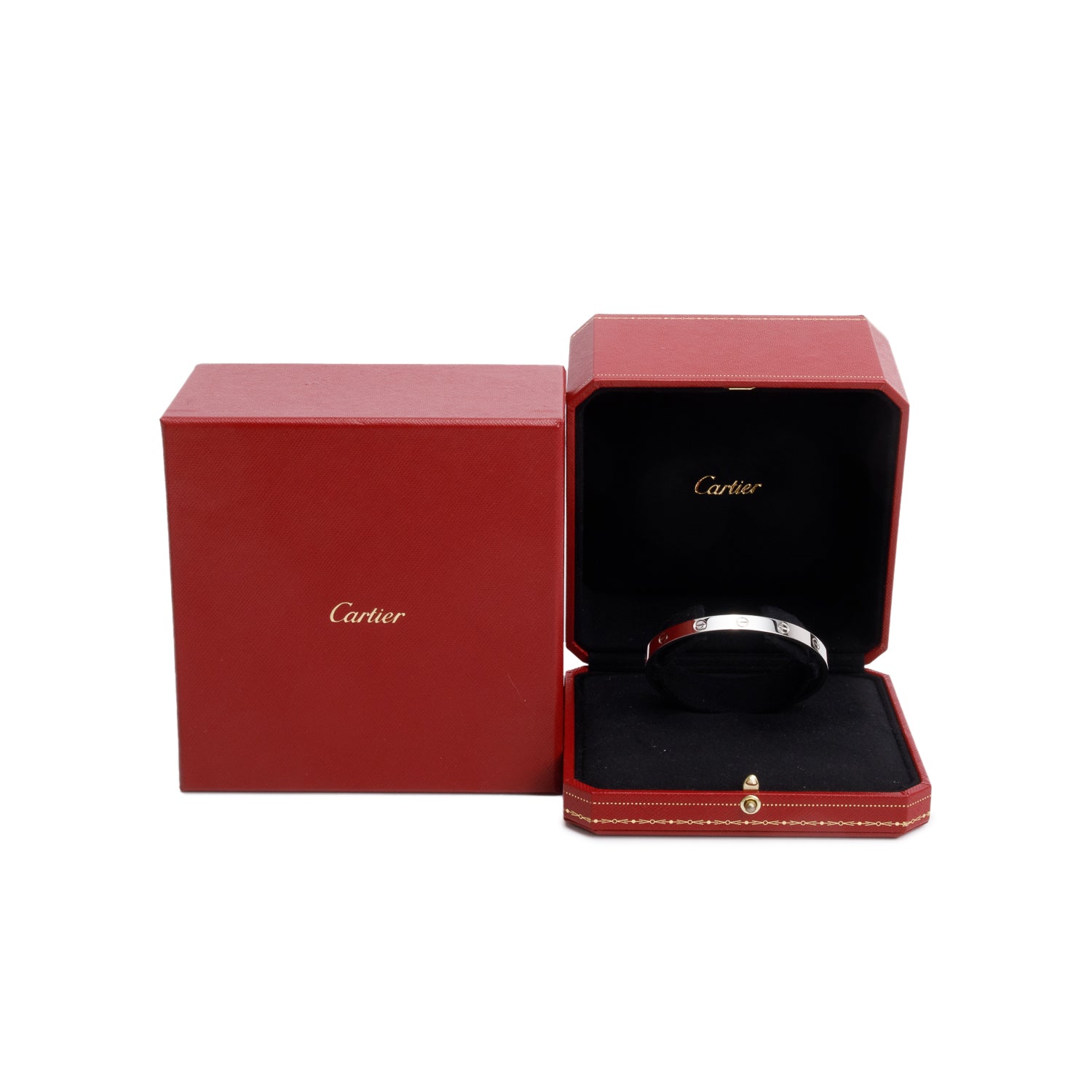 Cartier 18k White Gold Love Cuff, Size 18 w/ Box & Certificate