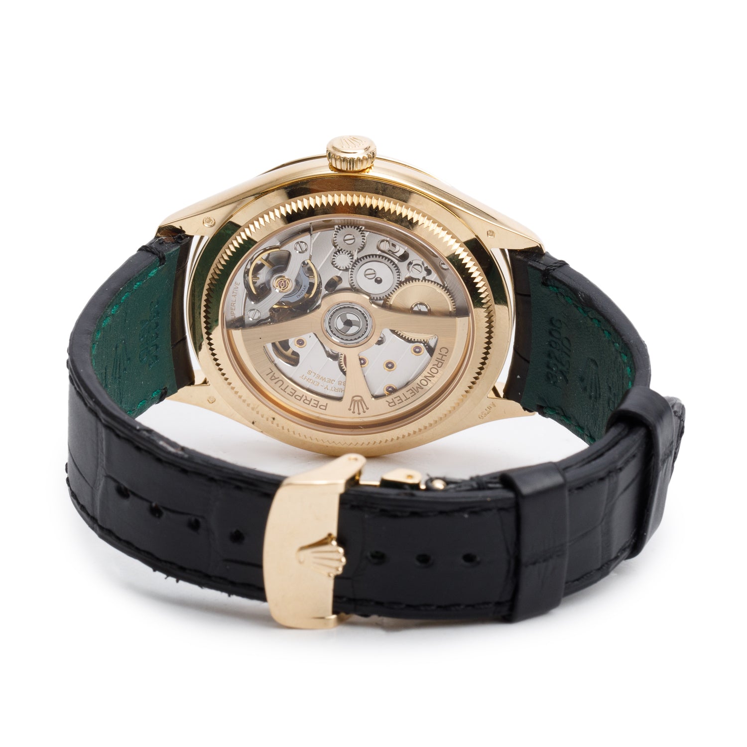 Rolex 2024 18k Yellow Gold 1908 39 MM Automatic Watch Black Dial 52508 w/ Box & Papers