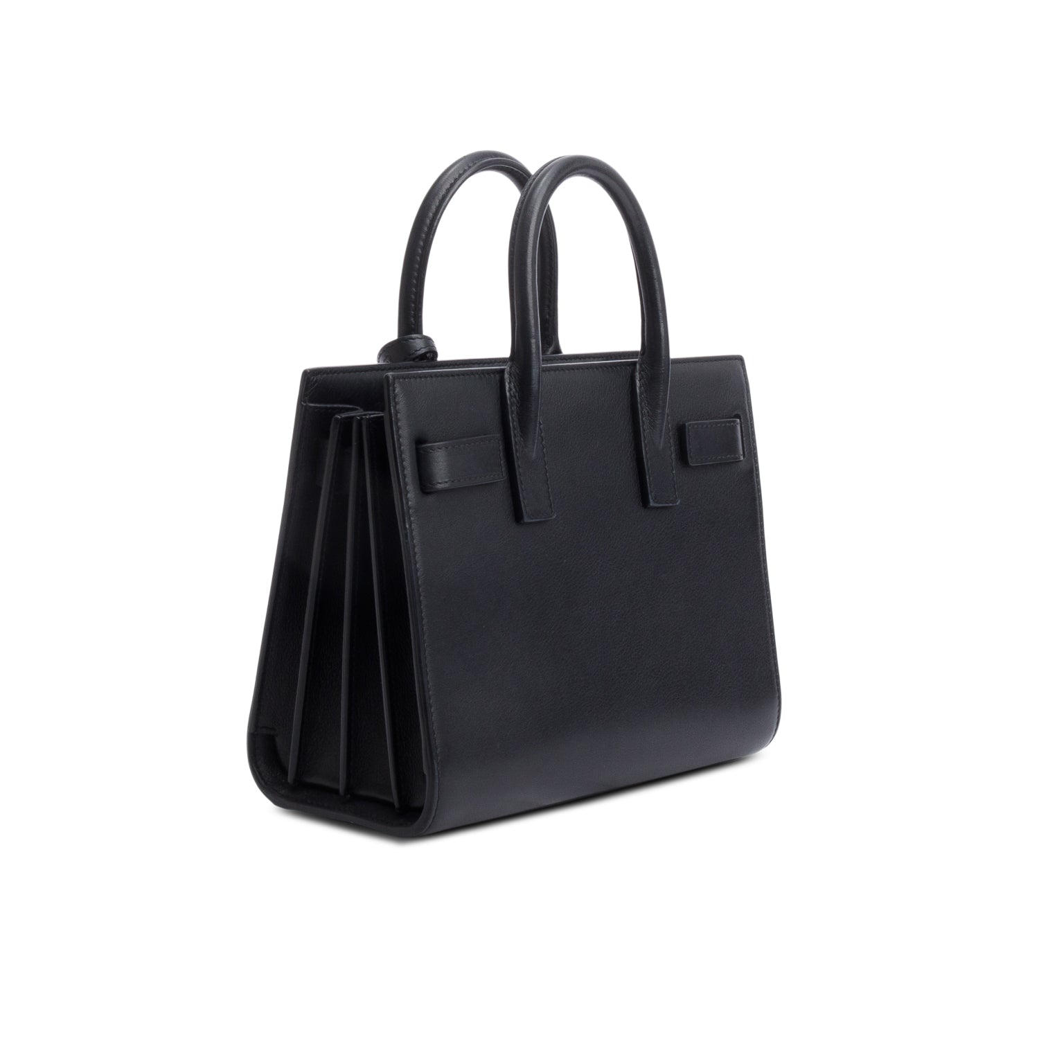 Saint Laurent Black Calfskin Leather Nano Sac De Jour w/ Strap
