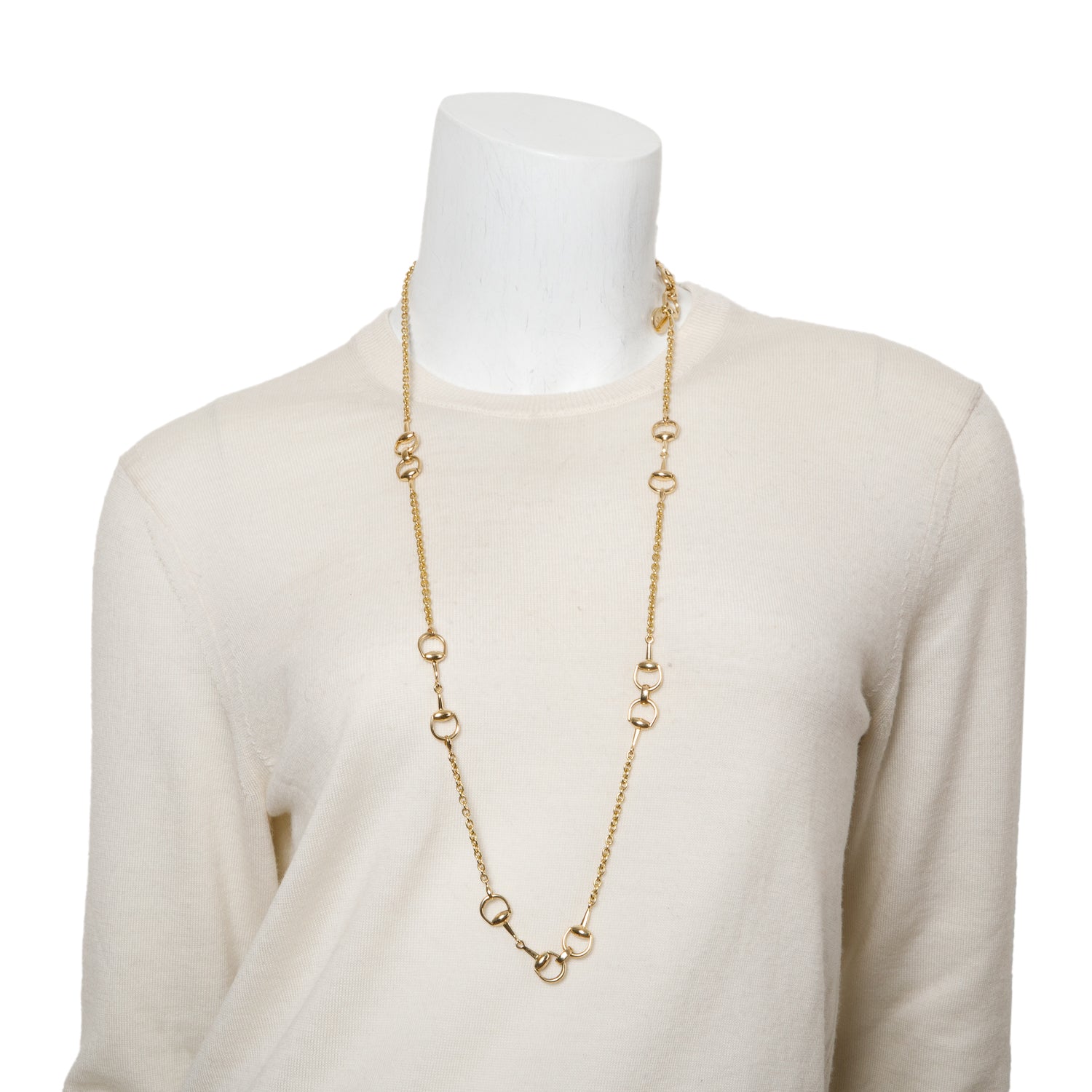 Gucci 18k Yellow Gold Horsebit Station Necklace