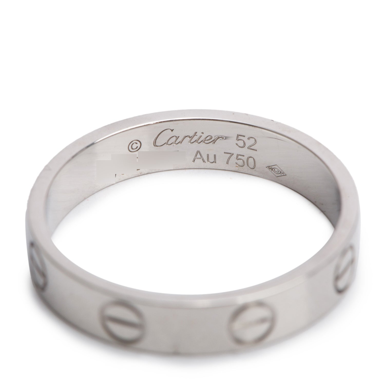 Cartier 2023 18k White Gold 3.6 MM Love Wedding Band Ring, Size 52 6 w/ Box & Certificate