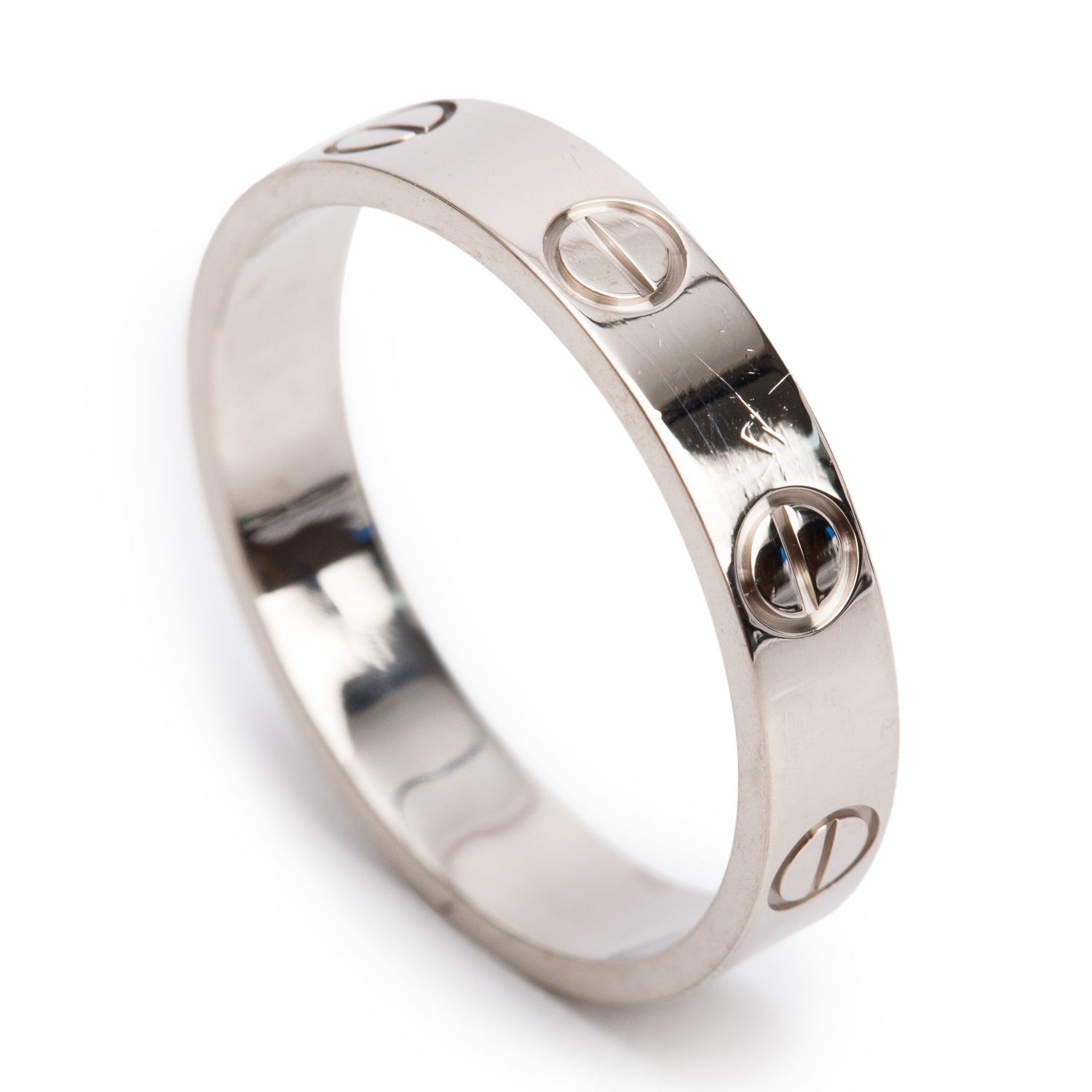 Cartier 2023 18k White Gold 3.6 MM Love Wedding Band Ring, Size 53 6.5 w/ Box & Certificate