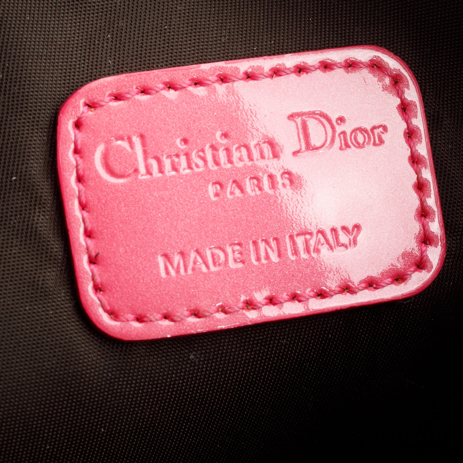 Christian Dior Pink Patent Leather Diorissimo Oblique Wristlet w/ Original Receipt