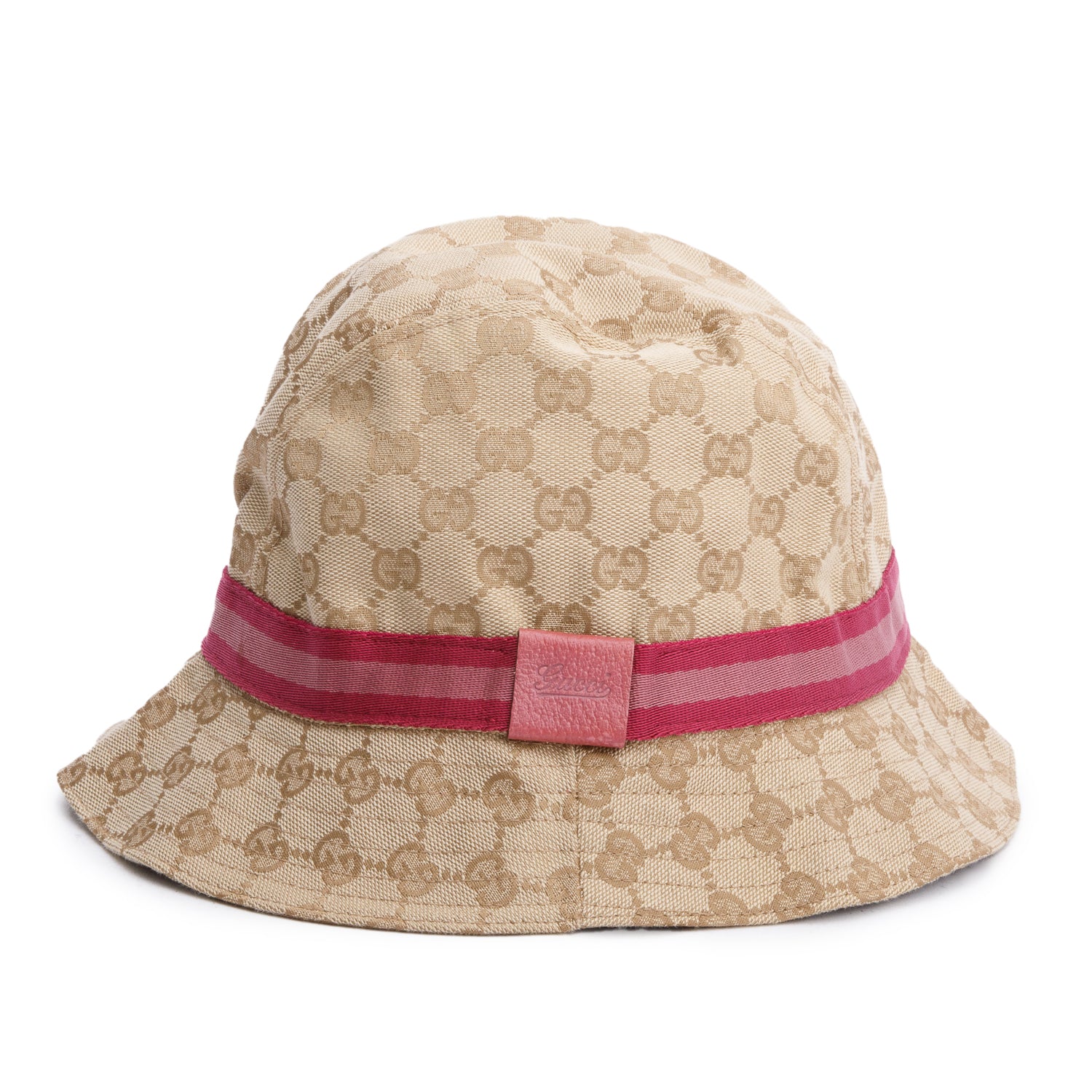 Gucci Beige Monogram Web Bucket Hat, Size XL