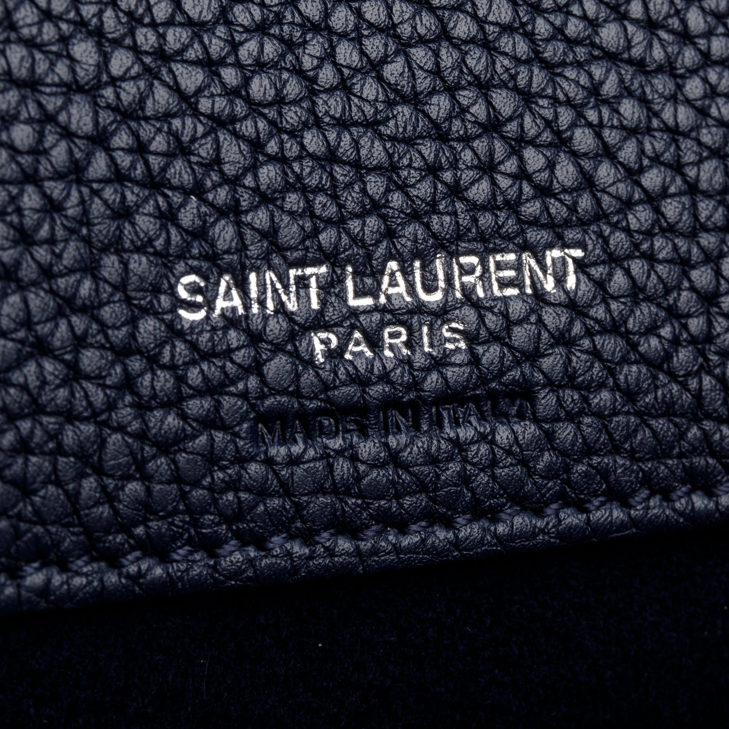 Saint Laurent Navy Supple Grained Leather Small Sac De Jour w/ Strap