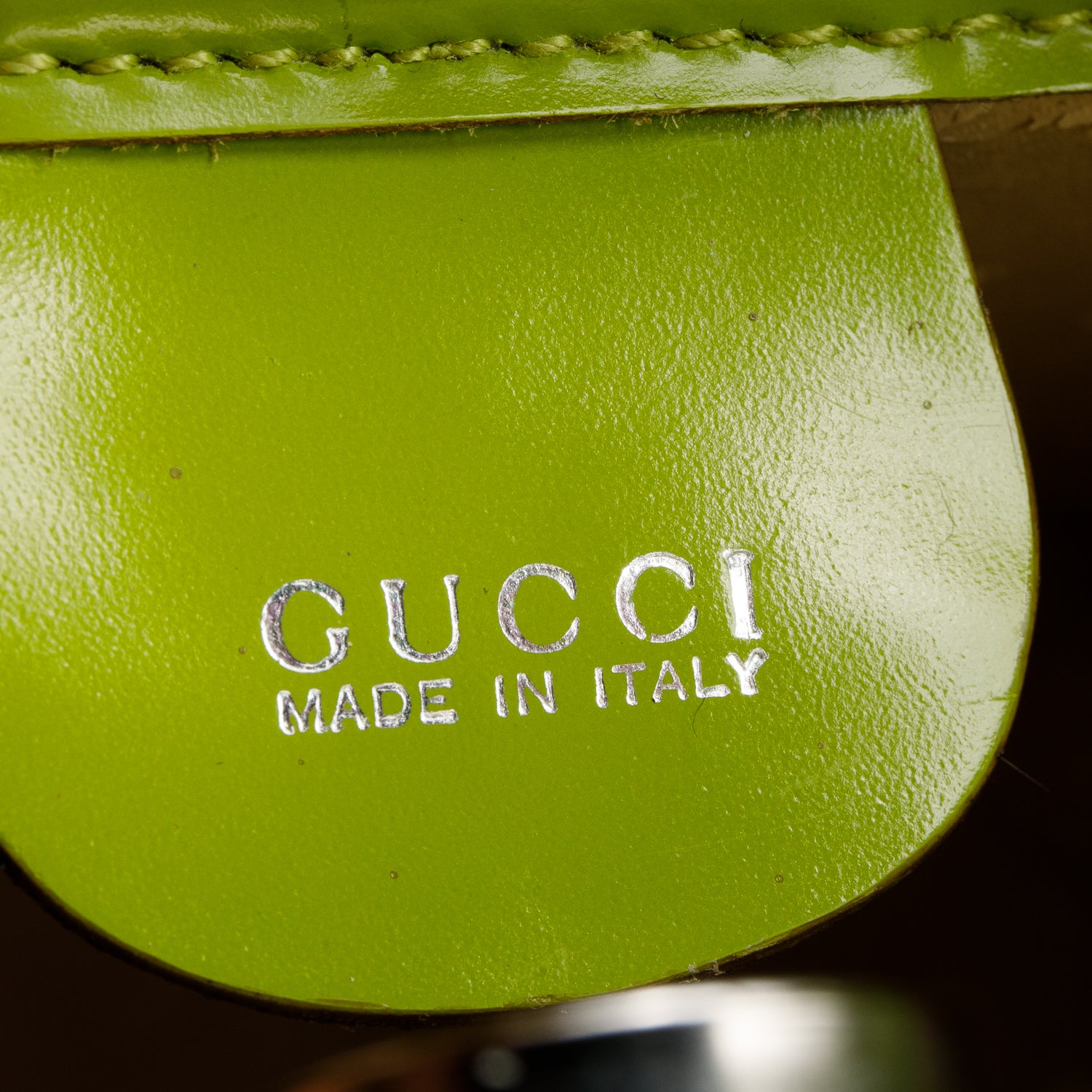 Gucci Vintage Green Patent Leather Interlocking Hobo Handle Bag