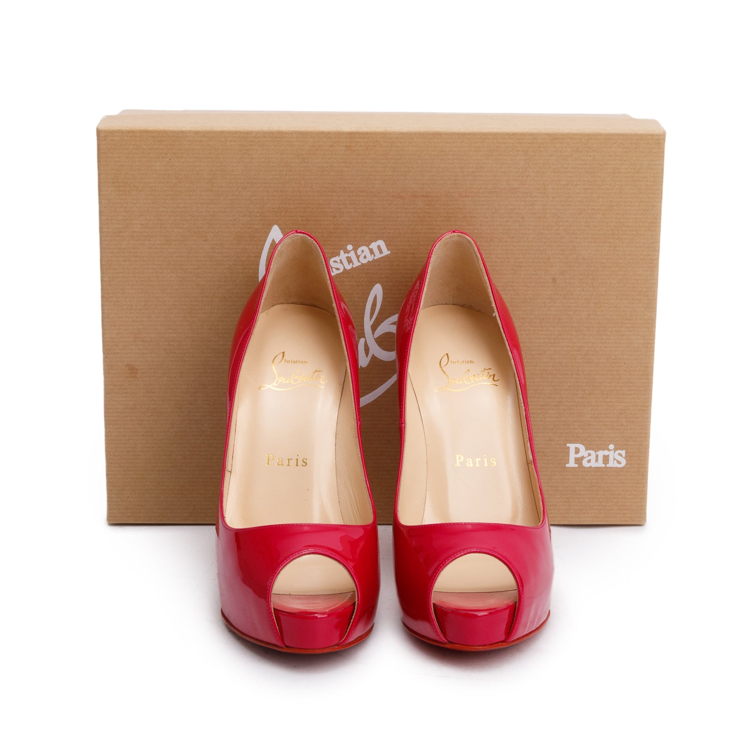 Christian Louboutin Pink Patent Leather new Very Prive 120 Pumps, Size 36 w/ Box