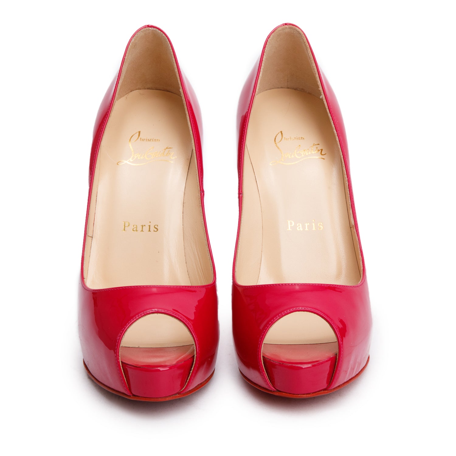Christian Louboutin Pink Patent Leather new Very Prive 120 Pumps, Size 36 w/ Box