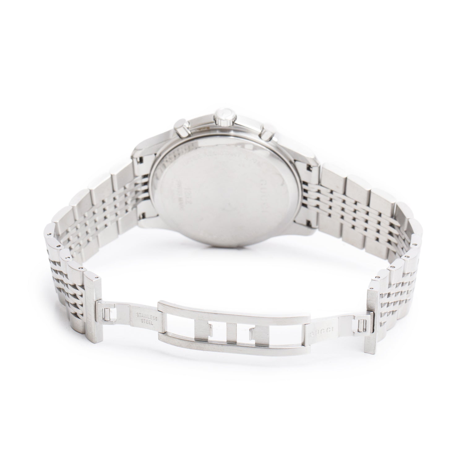 Gucci Stainless Steel G-Timeless 44 MM Watch Chronograph Quartz Watch Black Dial YA126254