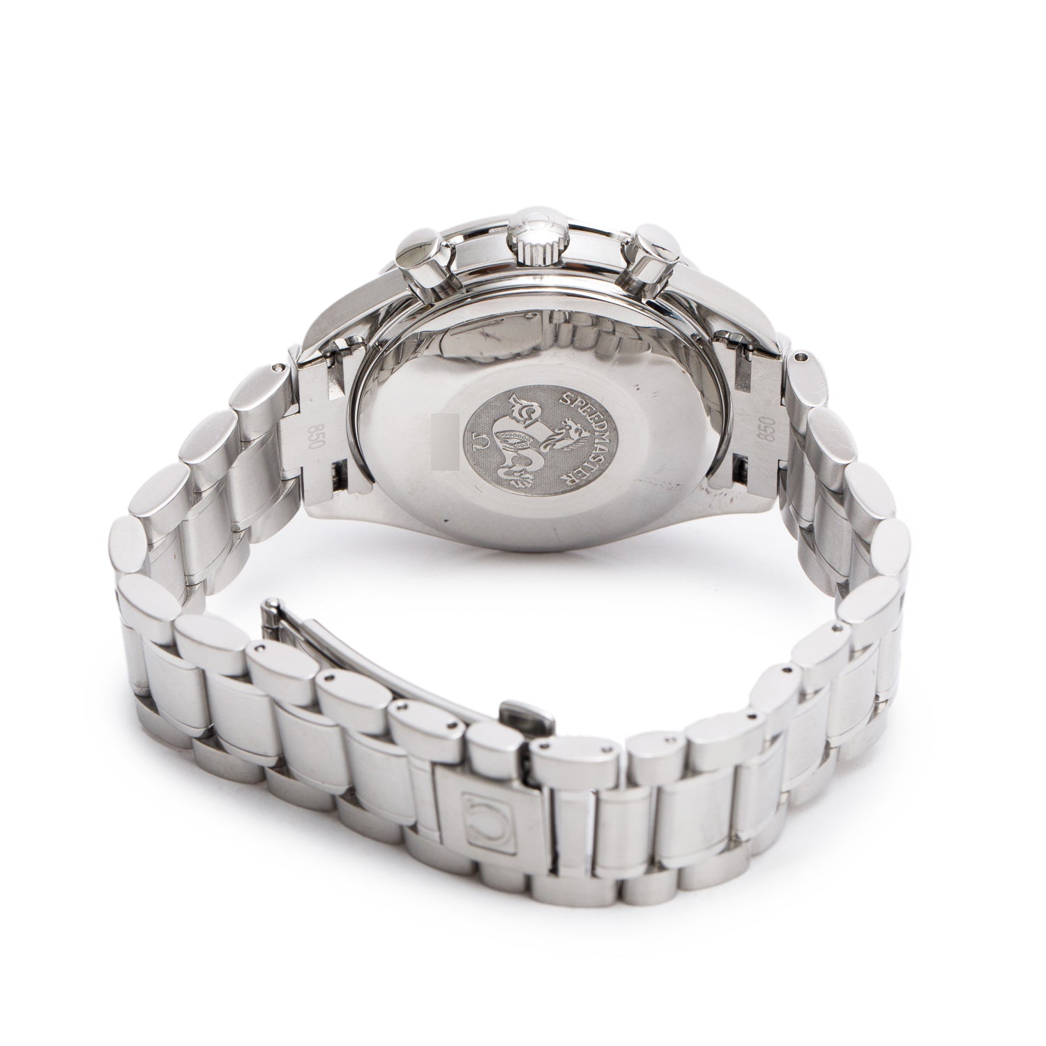 Omega Stainless Steel Speedmaster Date 39 MM Automatic Chronograph Watch Black Dial w/ Papers