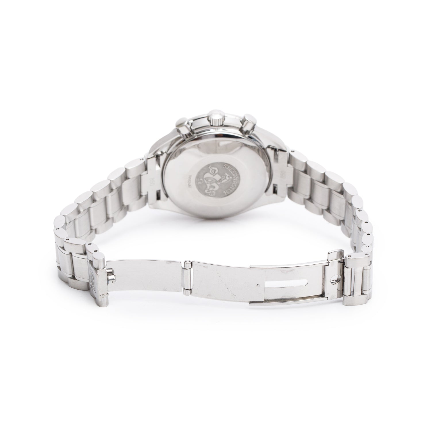 Omega Stainless Steel Speedmaster Date 39 MM Automatic Chronograph Watch Black Dial w/ Papers