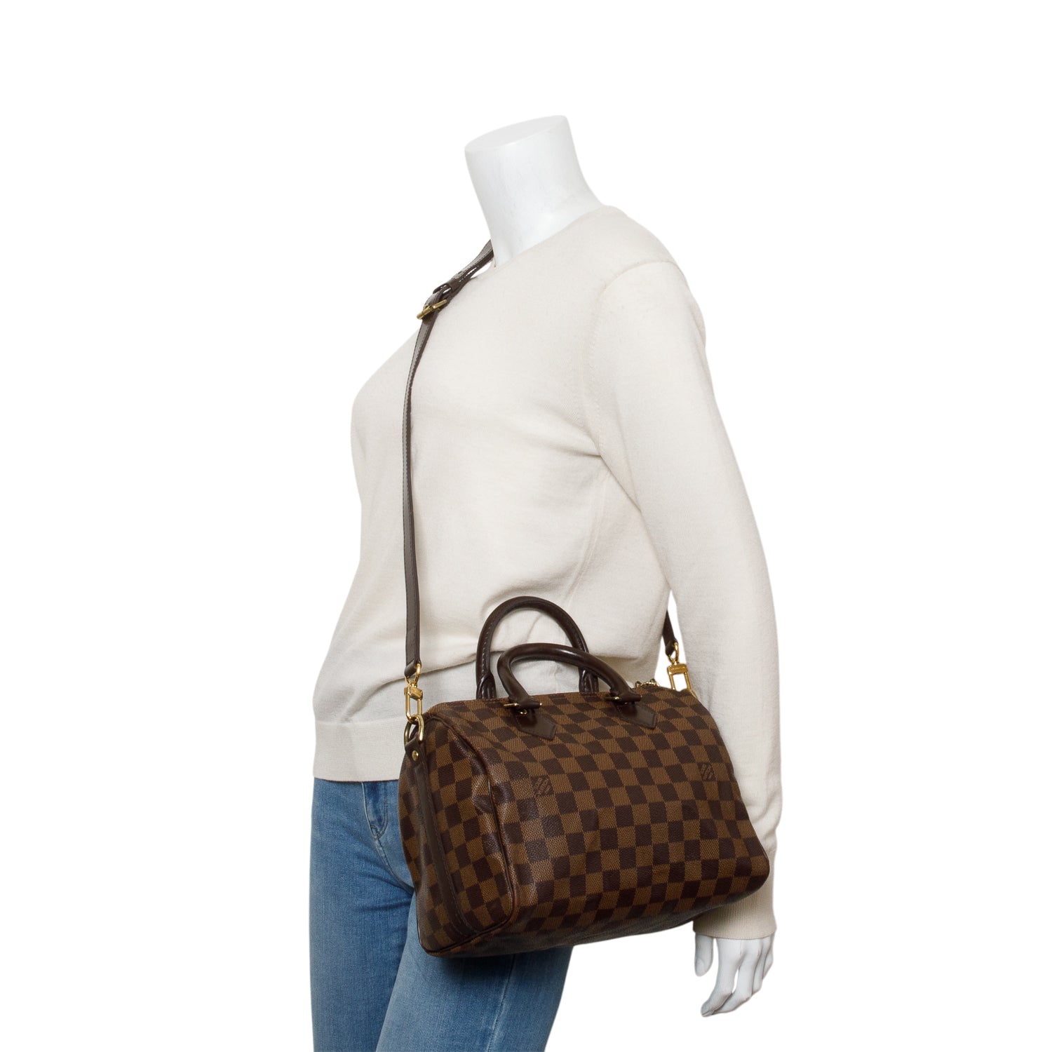 Louis Vuitton Damier Ebene Speedy Bandouliere 25