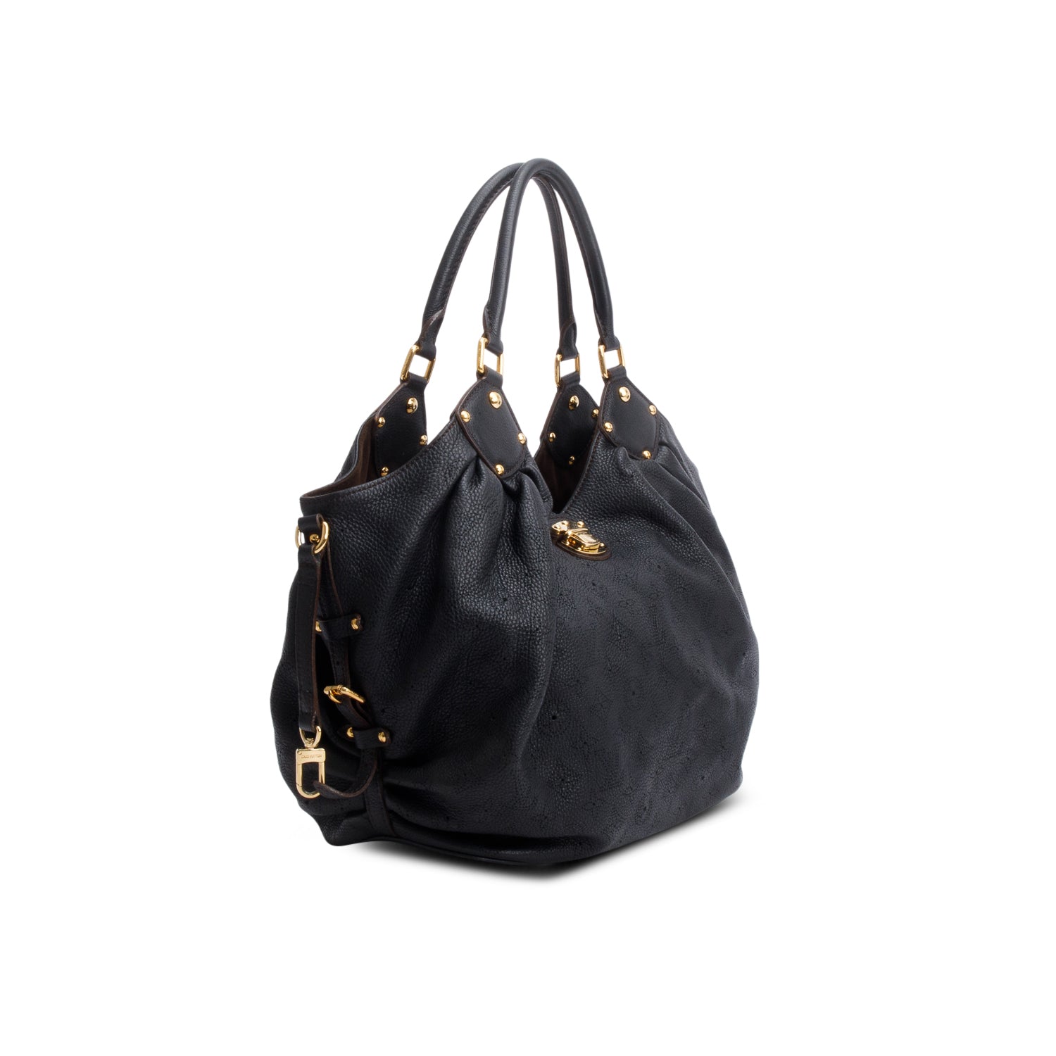 Louis Vuitton Black Mahina Leather L Hobo