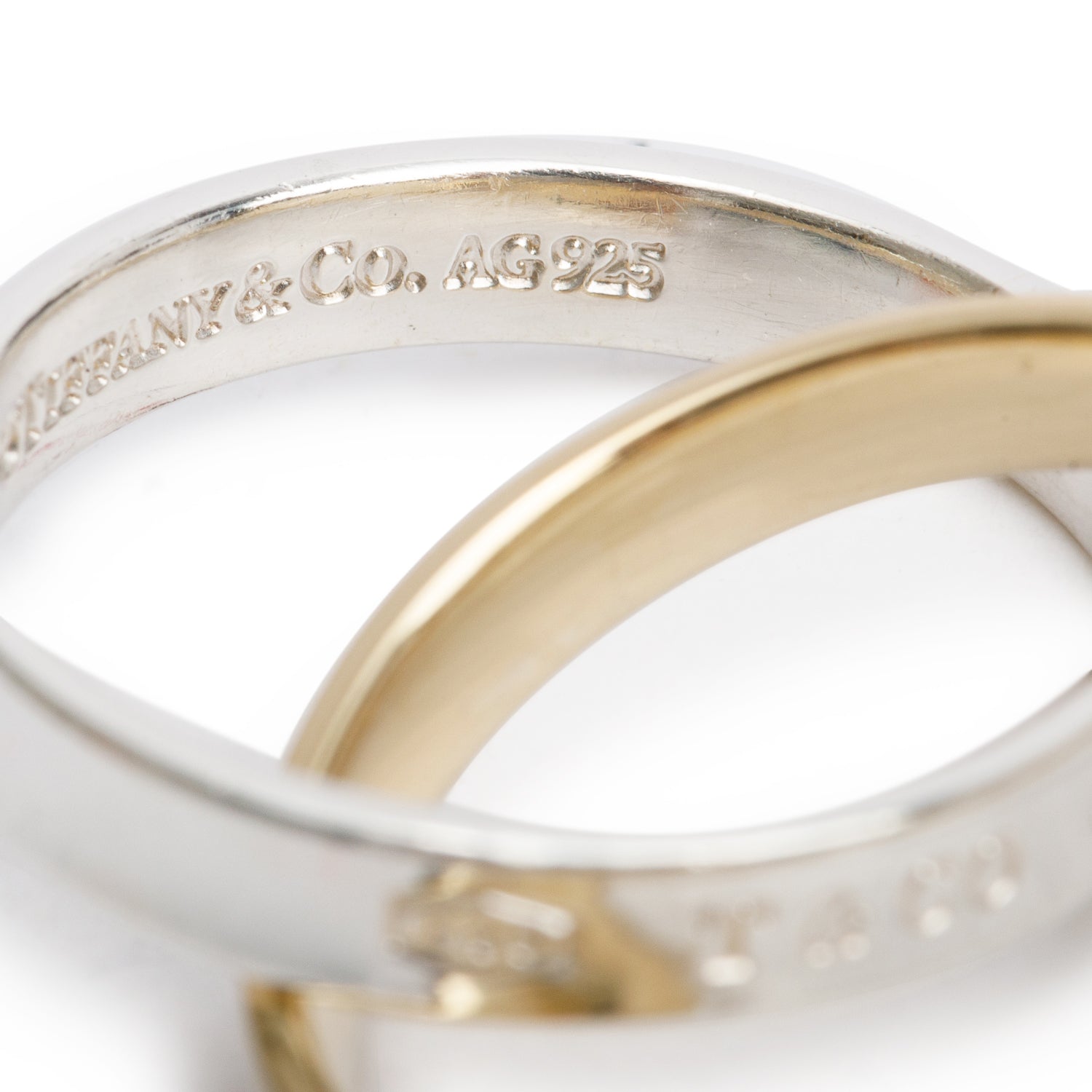 Tiffany & Co. Sterling Silver & 18k Yellow Gold 1837 Interlocking Circles Ring, Size 7