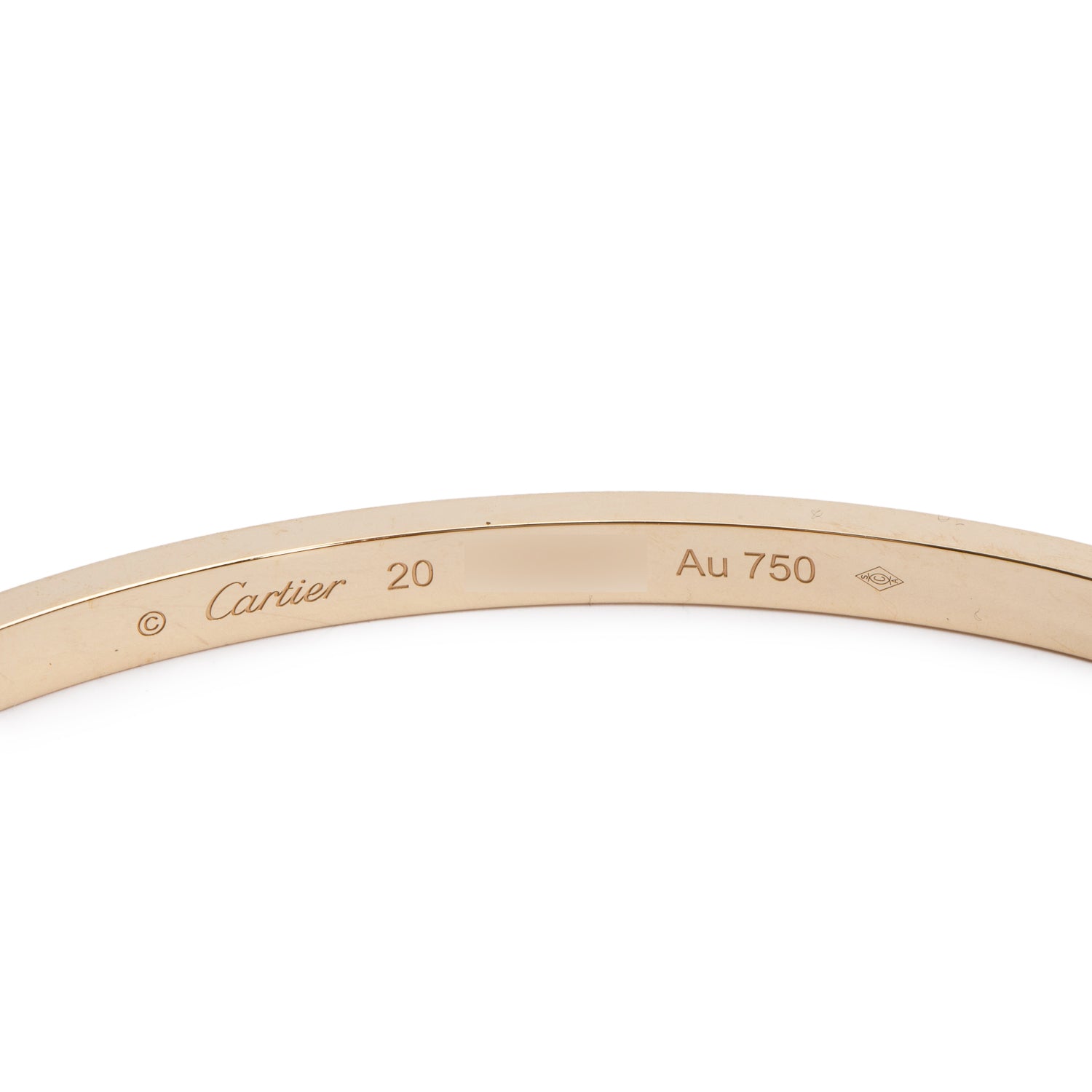 Cartier 2024 18k Yellow Gold 3.65 MM Love Bracelet, Small Model, Size 20 w/ Box & Certificate