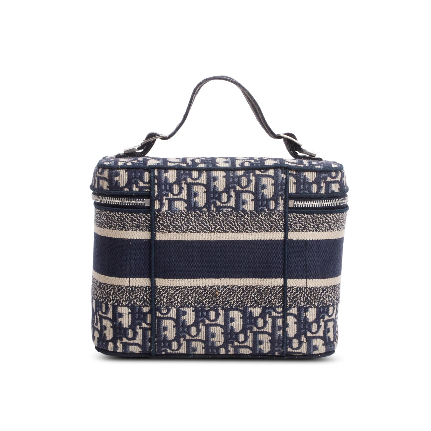 Christian Dior 2020 Navy Oblique Embroidered DiorTravel Vanity Case w/ Authenticity Card