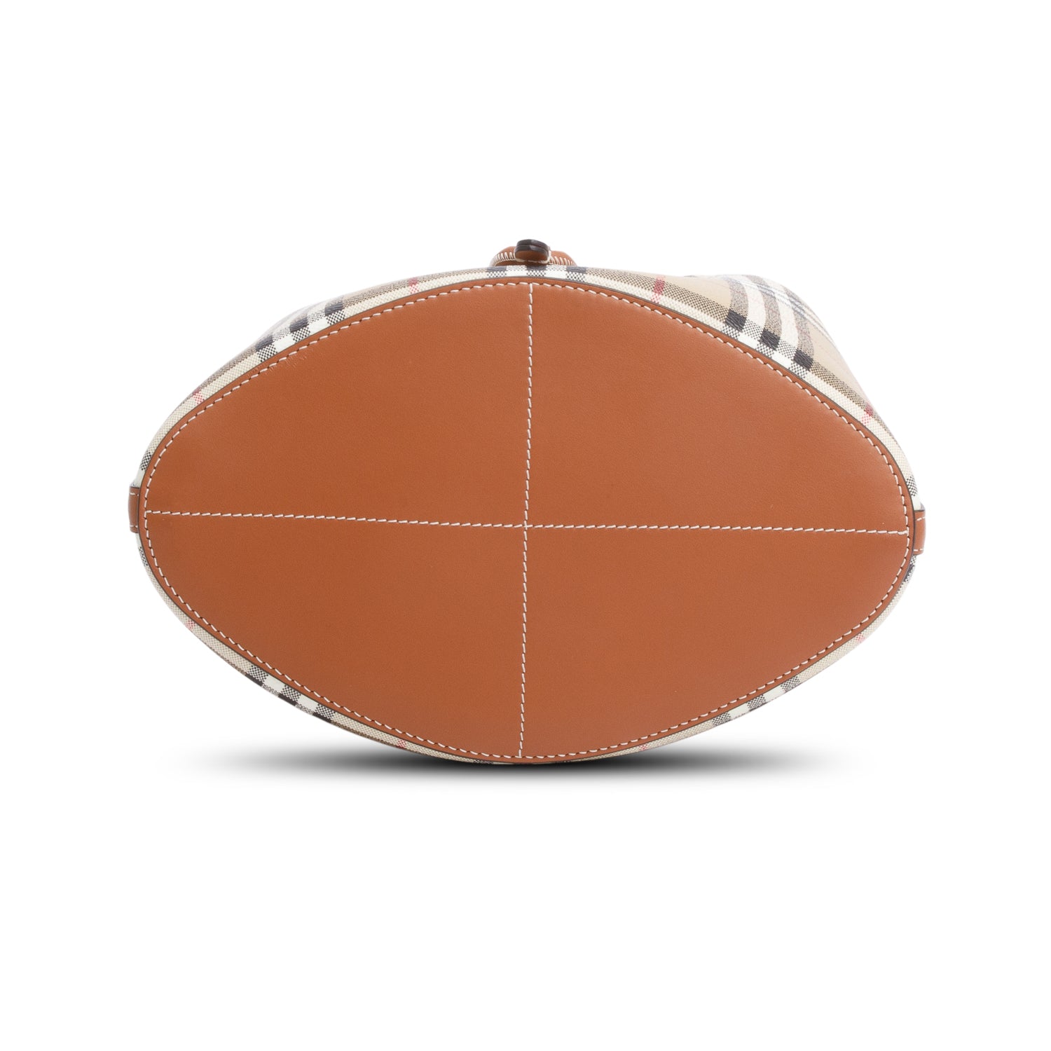 Burberry Check Coated Canvas Small TB Bucket Bag w/ Strap