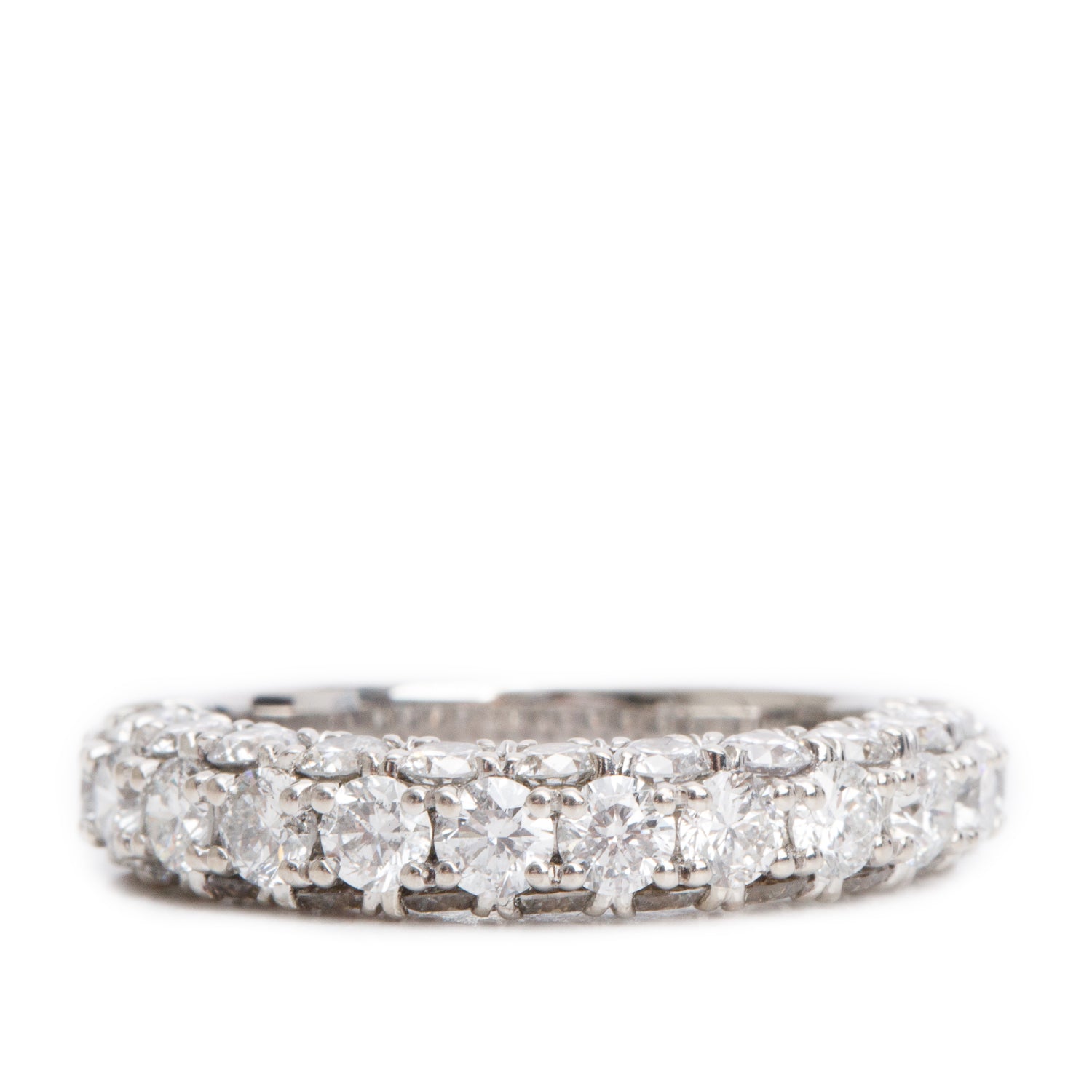 Birks 18k White Gold 2.00 tcw. Diamond Band, Size 5.5 w/ Box