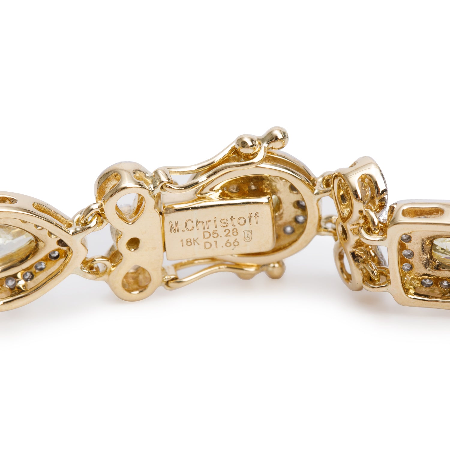 14k Yellow Gold 6.96 tcw. Yellow & White Diamond Bracelet