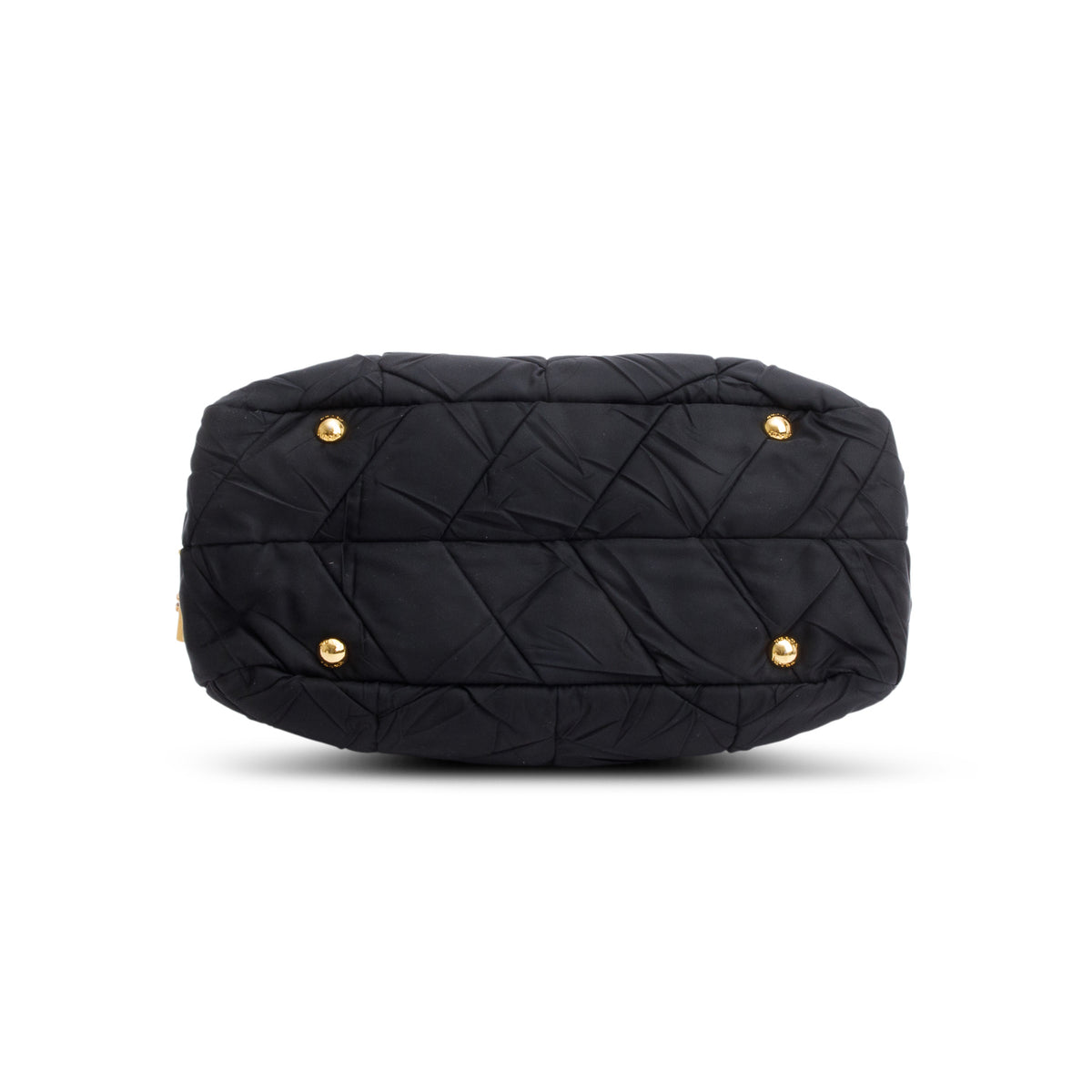 Prada Black Quilted Tessuto Chain Dome Bag