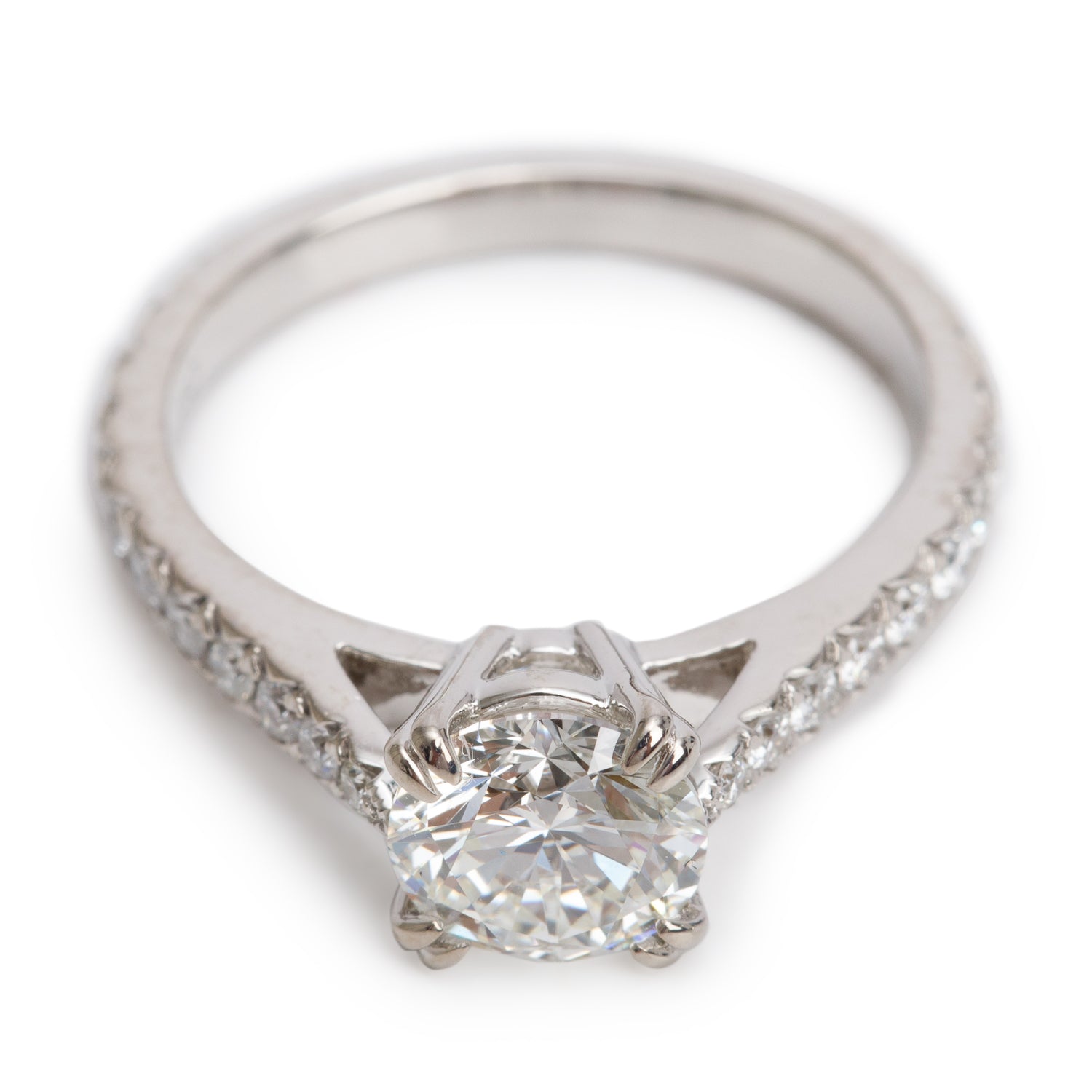 Harry Winston 18k White Gold 1.46 tcw. Diamond Engagement Ring, Size 5