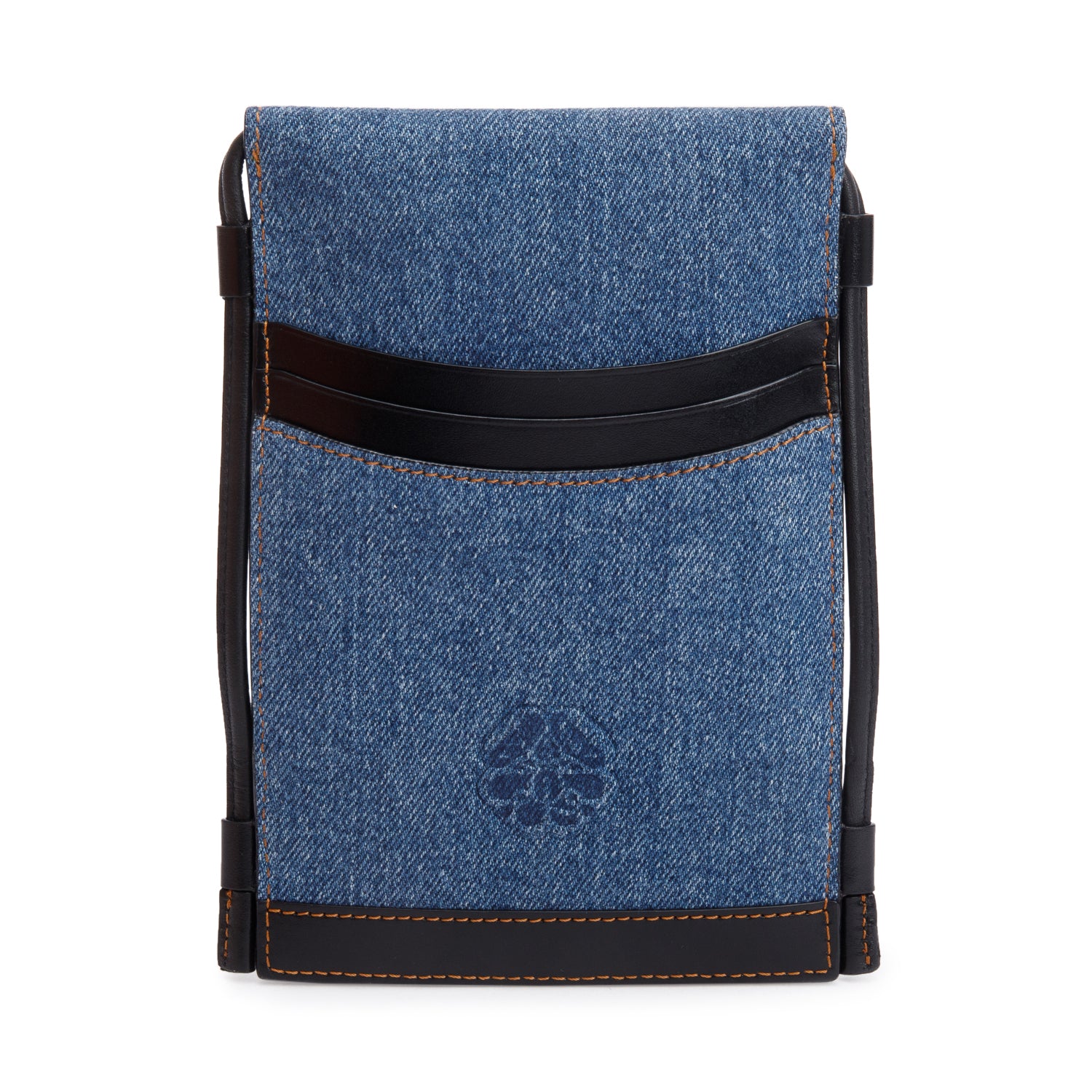 Alexander McQueen Denim Curve Micro Crossbody Phone Bag