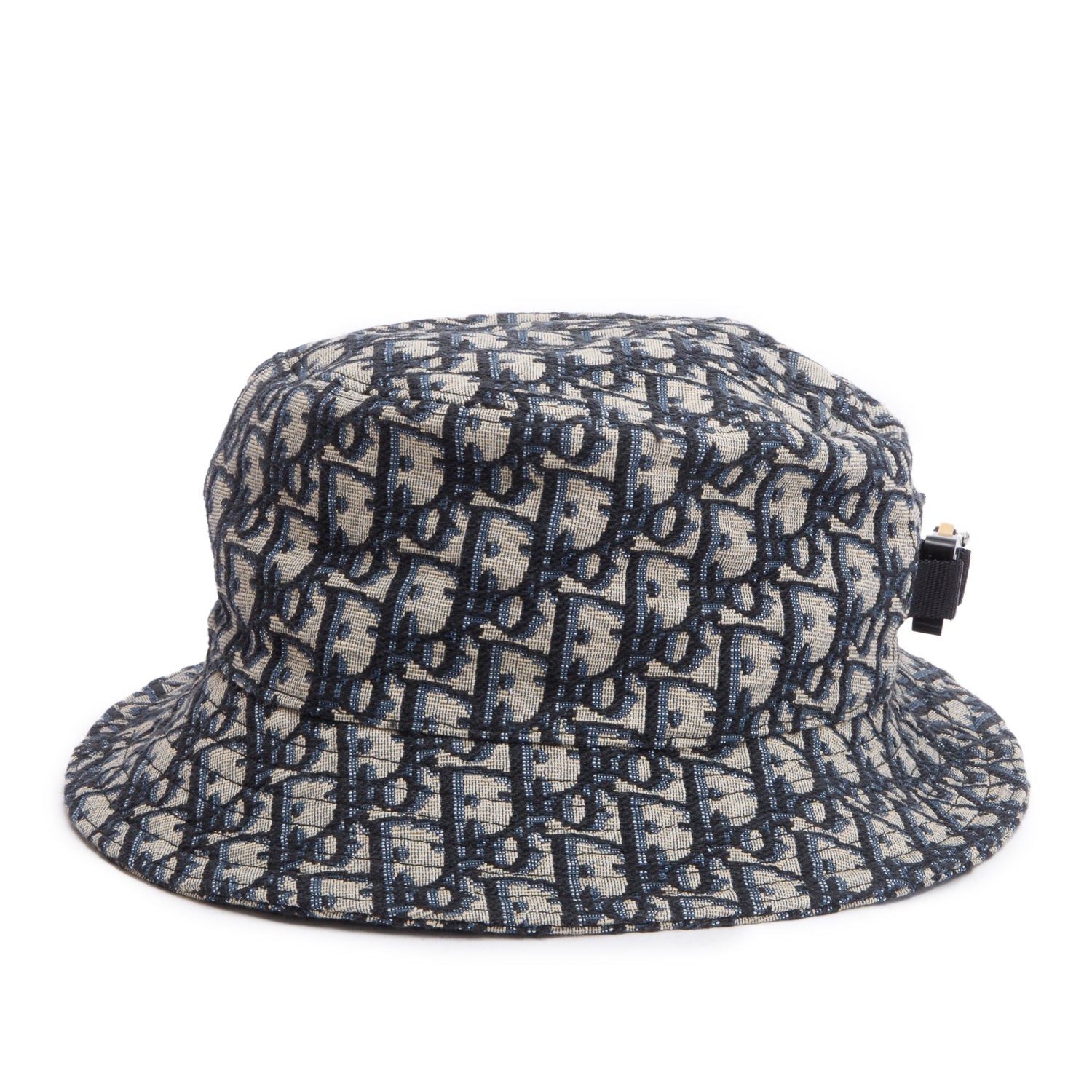 Christian Dior Navy Oblique Buckle Bucket Hat, Size M w/ Box