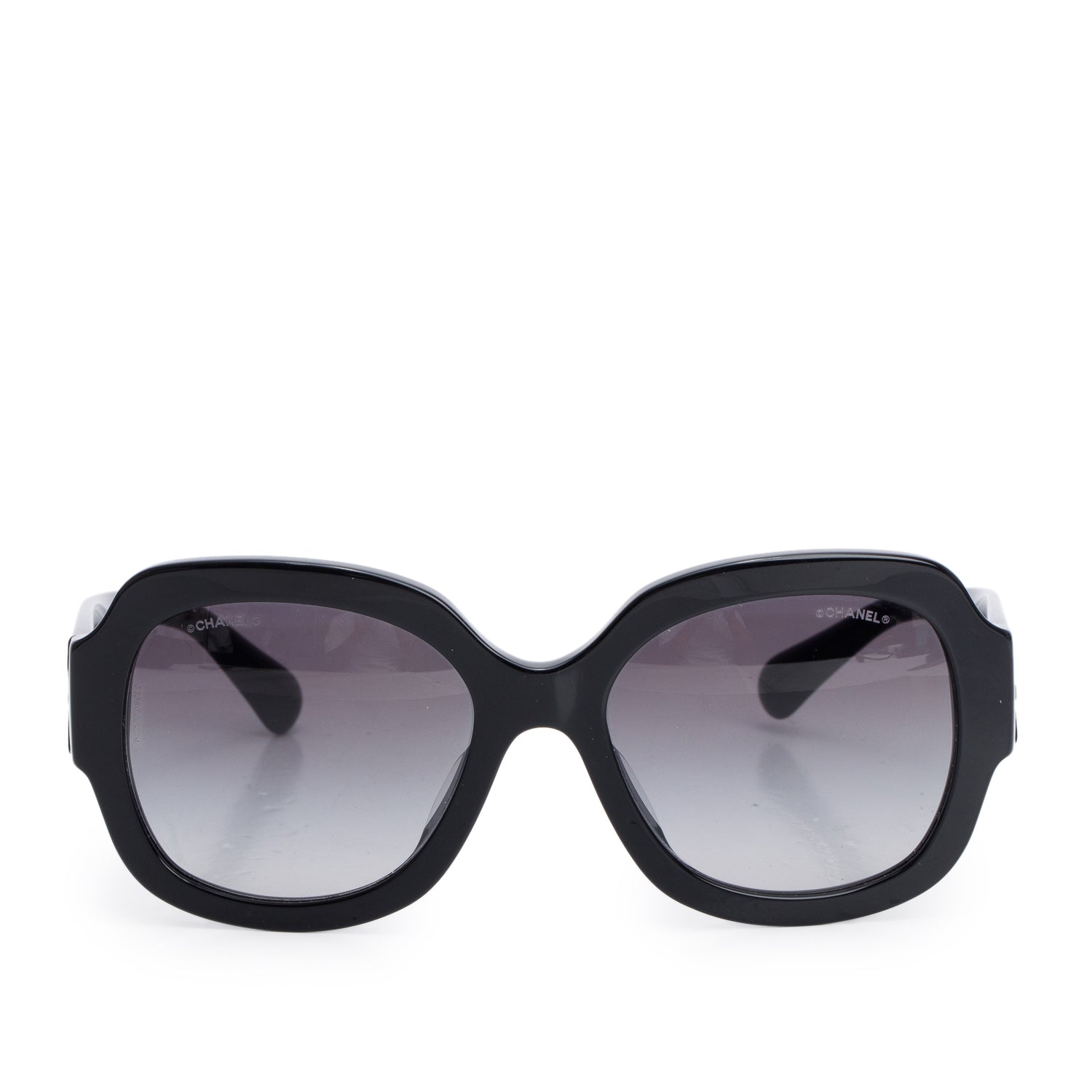 Chanel 5373A Black Acetate CC Oversized Sunglasses w/ Box & Case