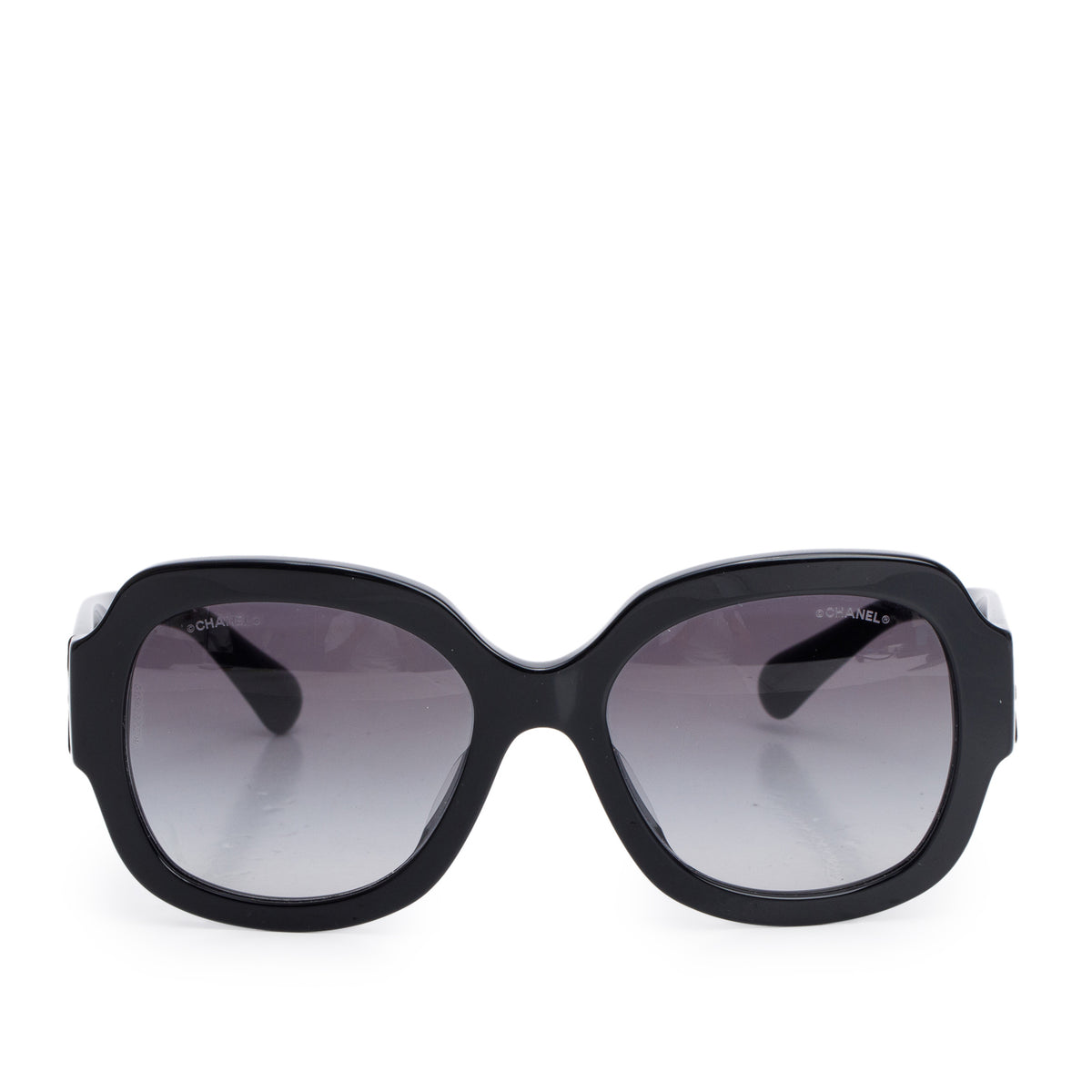 Chanel 5373A Black Acetate CC Oversized Sunglasses w/ Box & Case