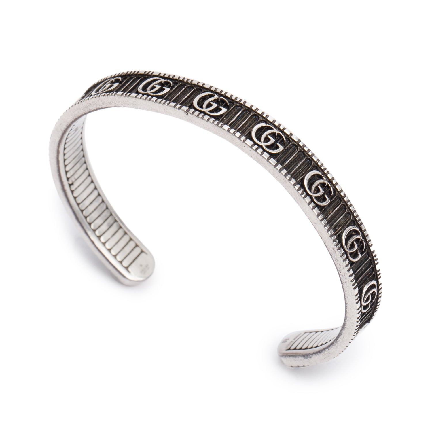 Gucci Sterling Silver GG Marmont Cuff Bracelet w/ Box