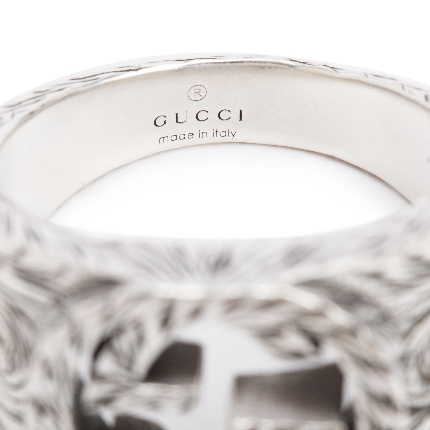 Gucci Sterling Silver Interlocking G Ring, Size 21 9.5 w/ Box