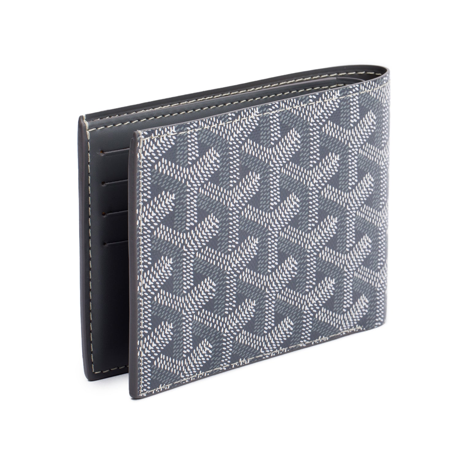 Goyard 2022 Grey Goyardine Victorie Bifold Wallet w/ Box