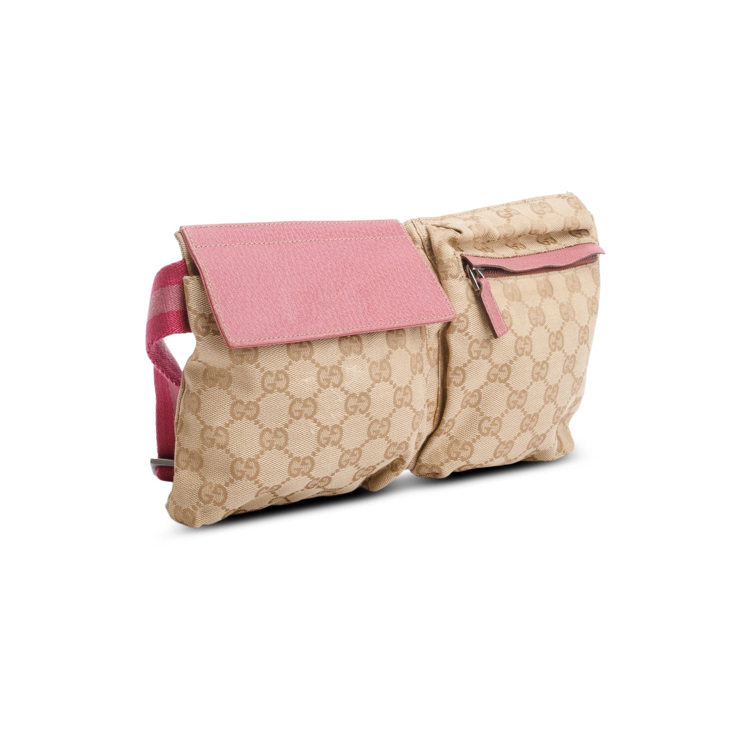 Gucci GG Monogram Web Double Pocket Belt Bag