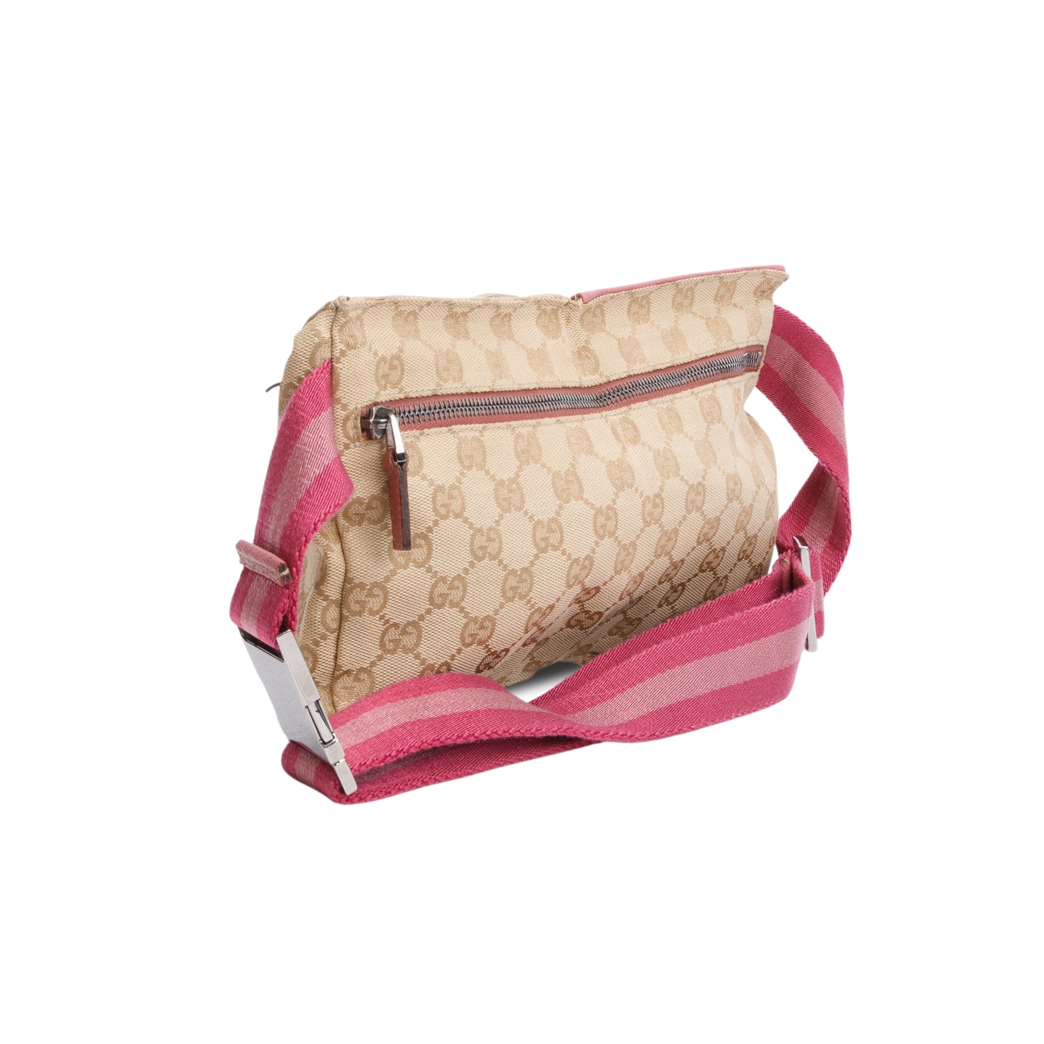 Gucci GG Monogram Web Double Pocket Belt Bag