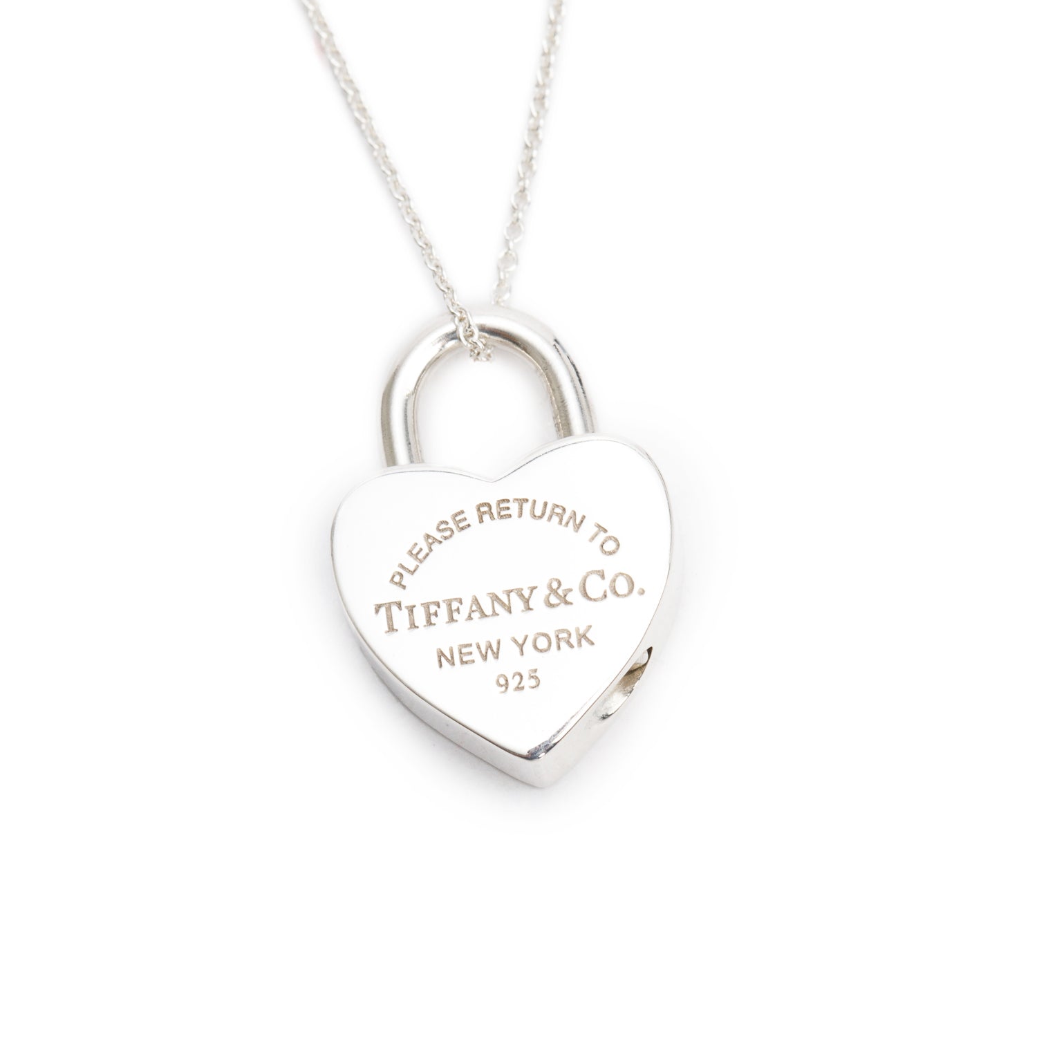 Tiffany & Co. Sterling Silver Return to Tiffany Heart Lock Charm Necklace