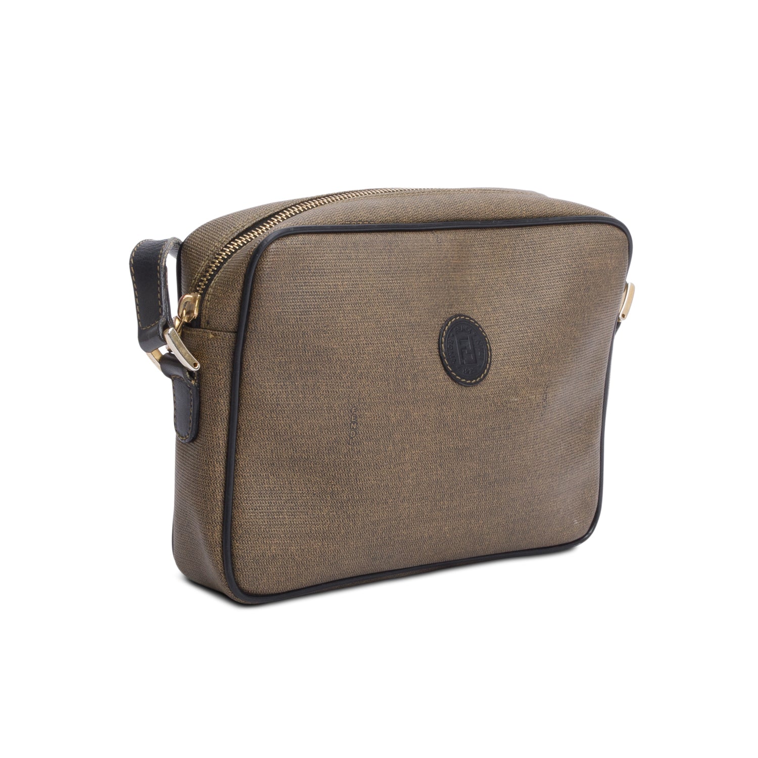 Fendi Brown Canvas Crossbody Camera Bag