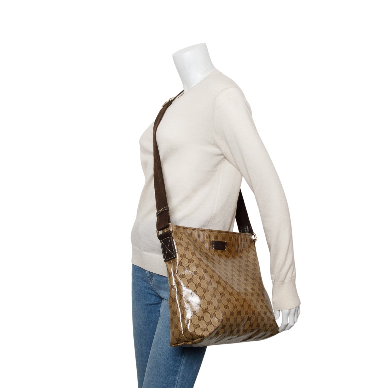 Gucci GG Supreme Coated Canvas Crystal Messenger Bag