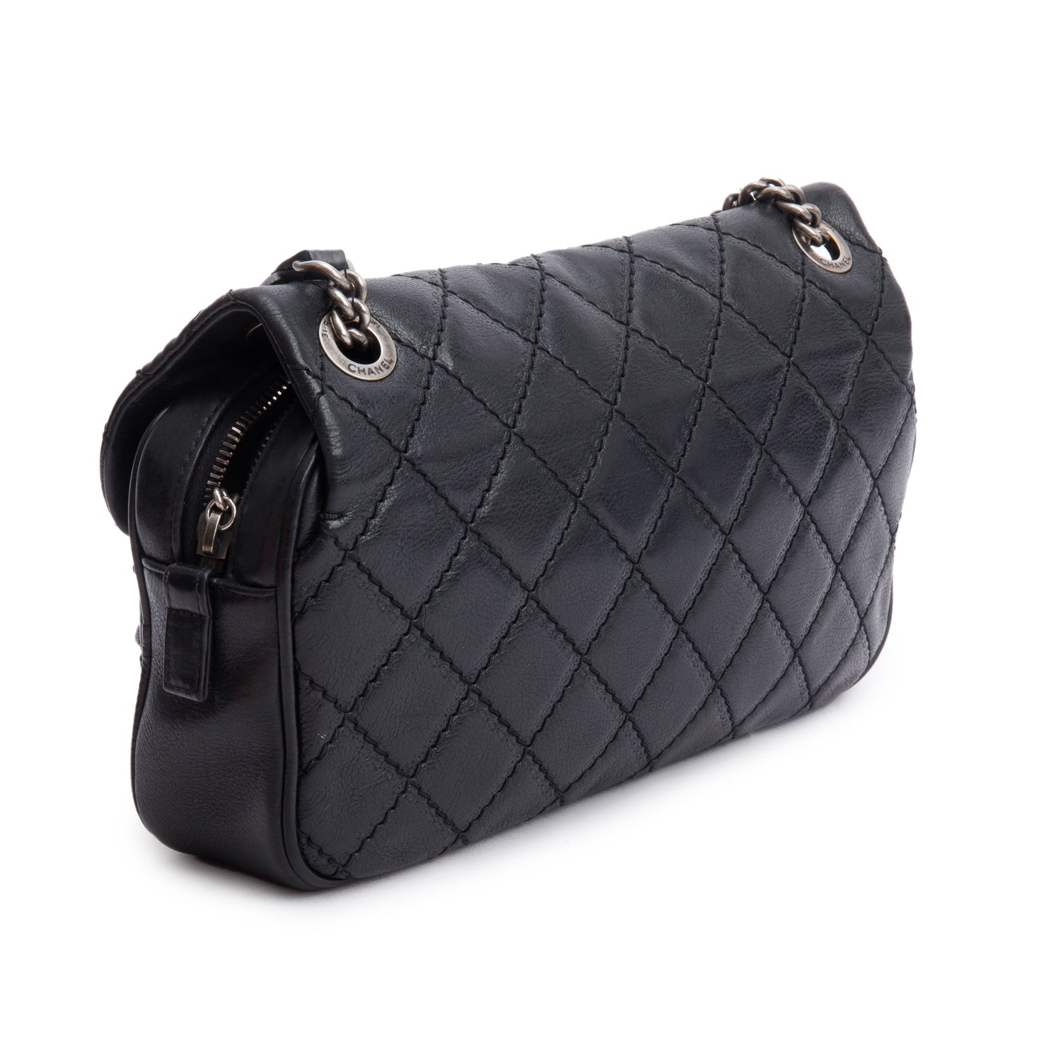 Chanel Black Quilted Calfskin Leather Paris-Edinburgh Coco Sporran Flap Bag w/ Box and Authenticity Card
