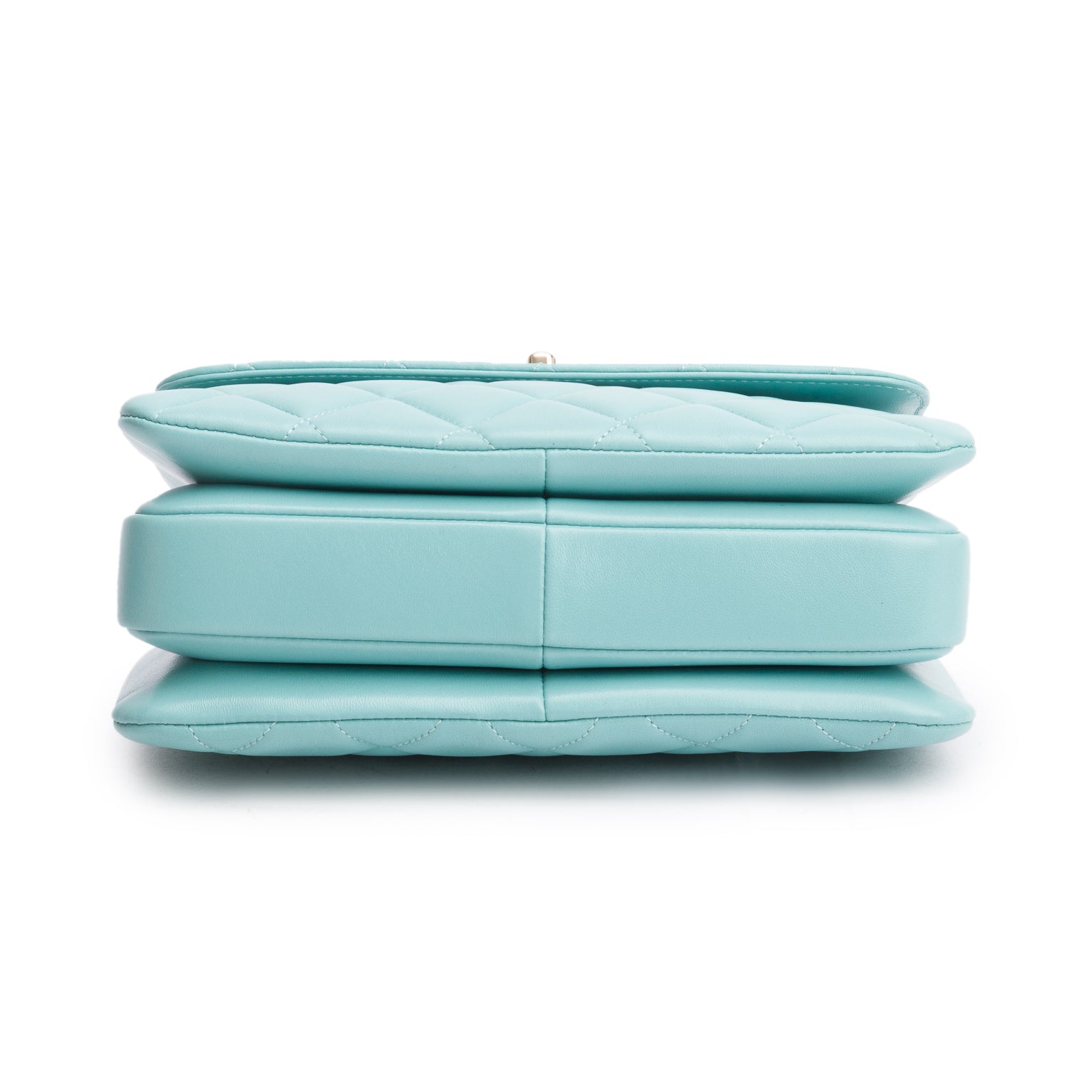 Chanel 2021 Teal Lambskin Quilted Small Trendy Top Handle Bag w/ Box and Authenticity Card