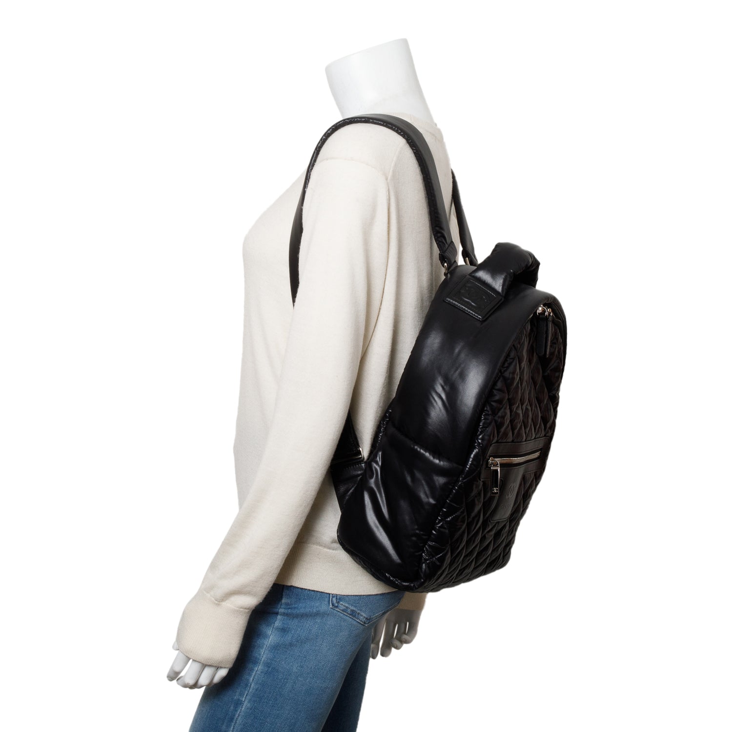 Chanel Black Nylon Quilted Coco Coocoon Backpack w/ Box