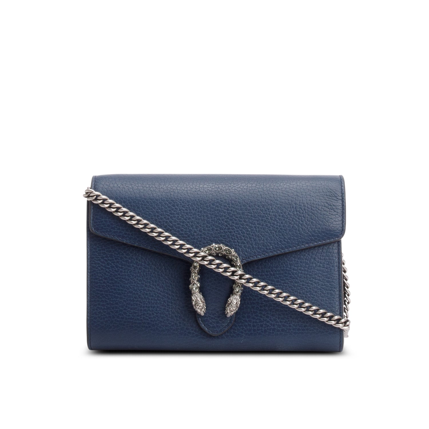 Gucci Navy Leather Dionysus Wallet on Chain w/ Box