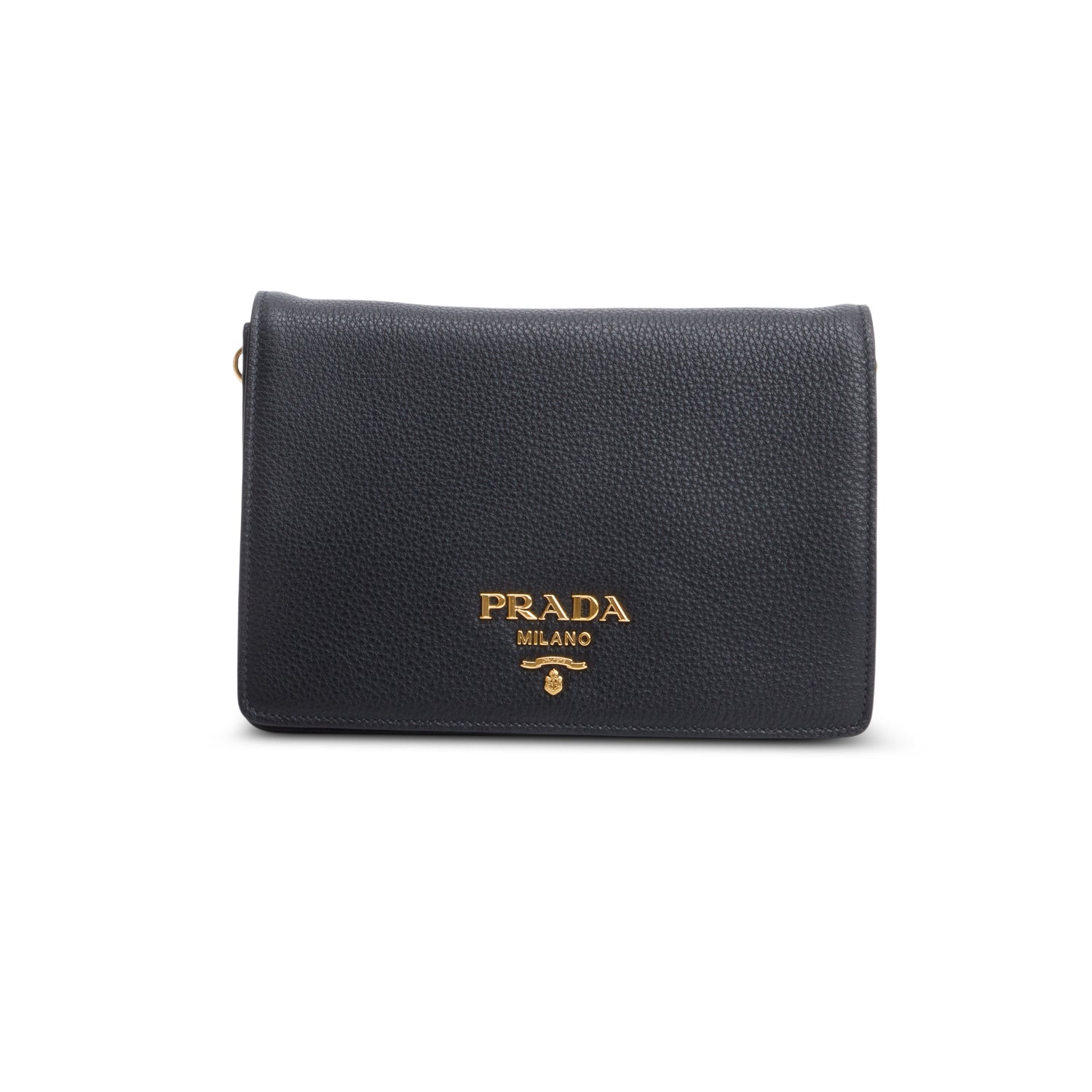 Prada Black Vitello Daino Phenix Flap Crossbody Bag w/ Box, Straps & Authenticity Card