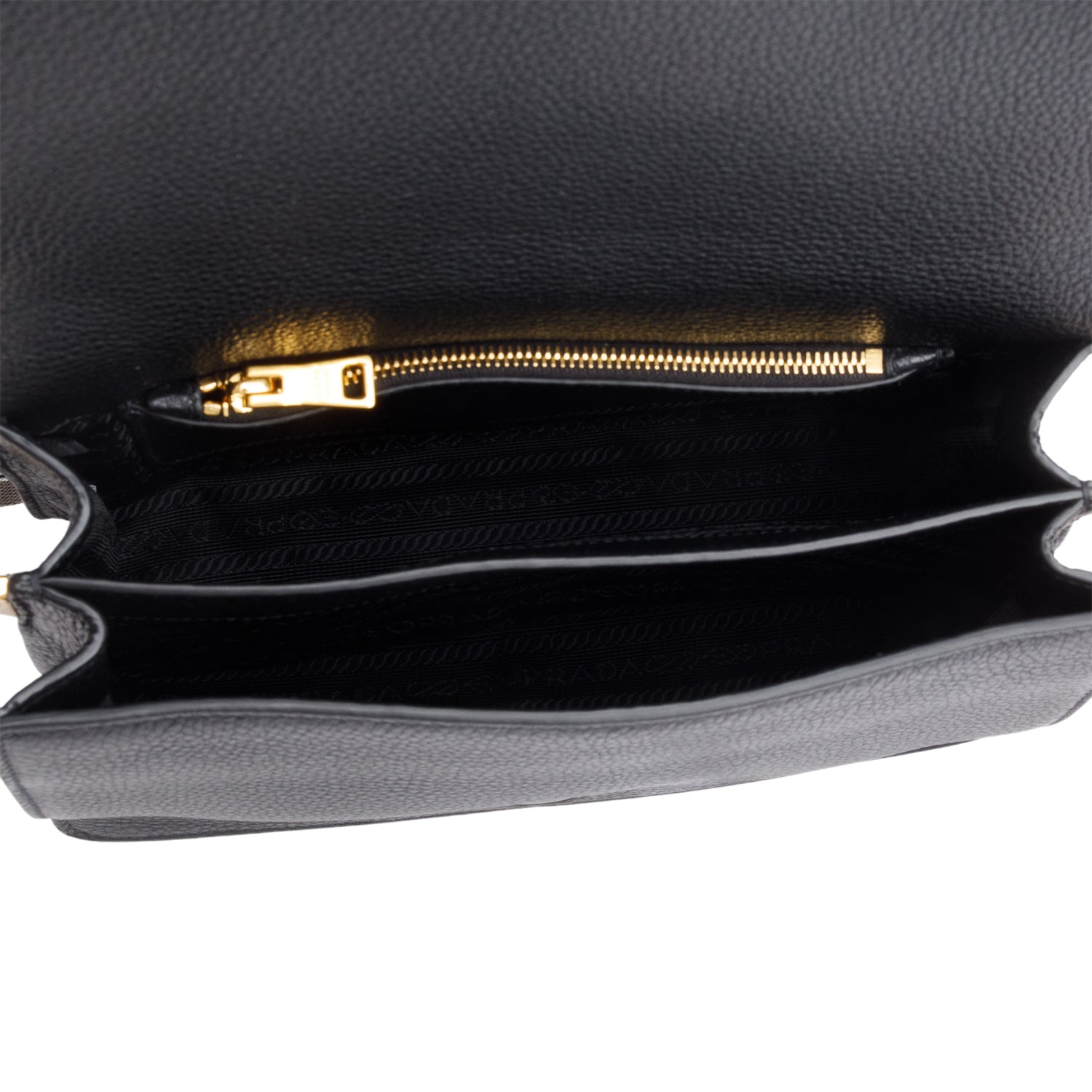 Prada Black Vitello Daino Phenix Flap Crossbody Bag w/ Box, Straps & Authenticity Card