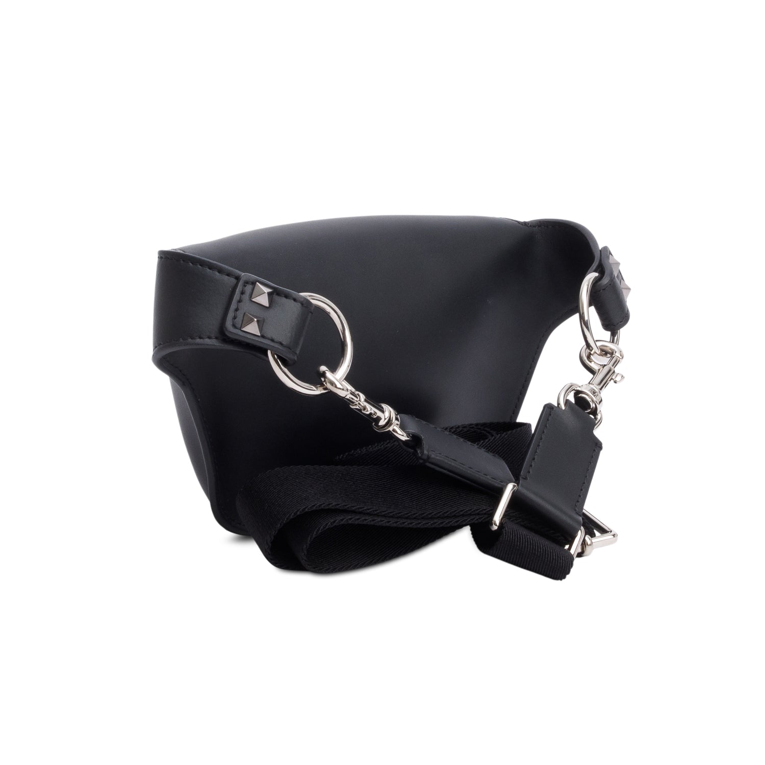 Valentino Black Leather VLTN Belt Bag
