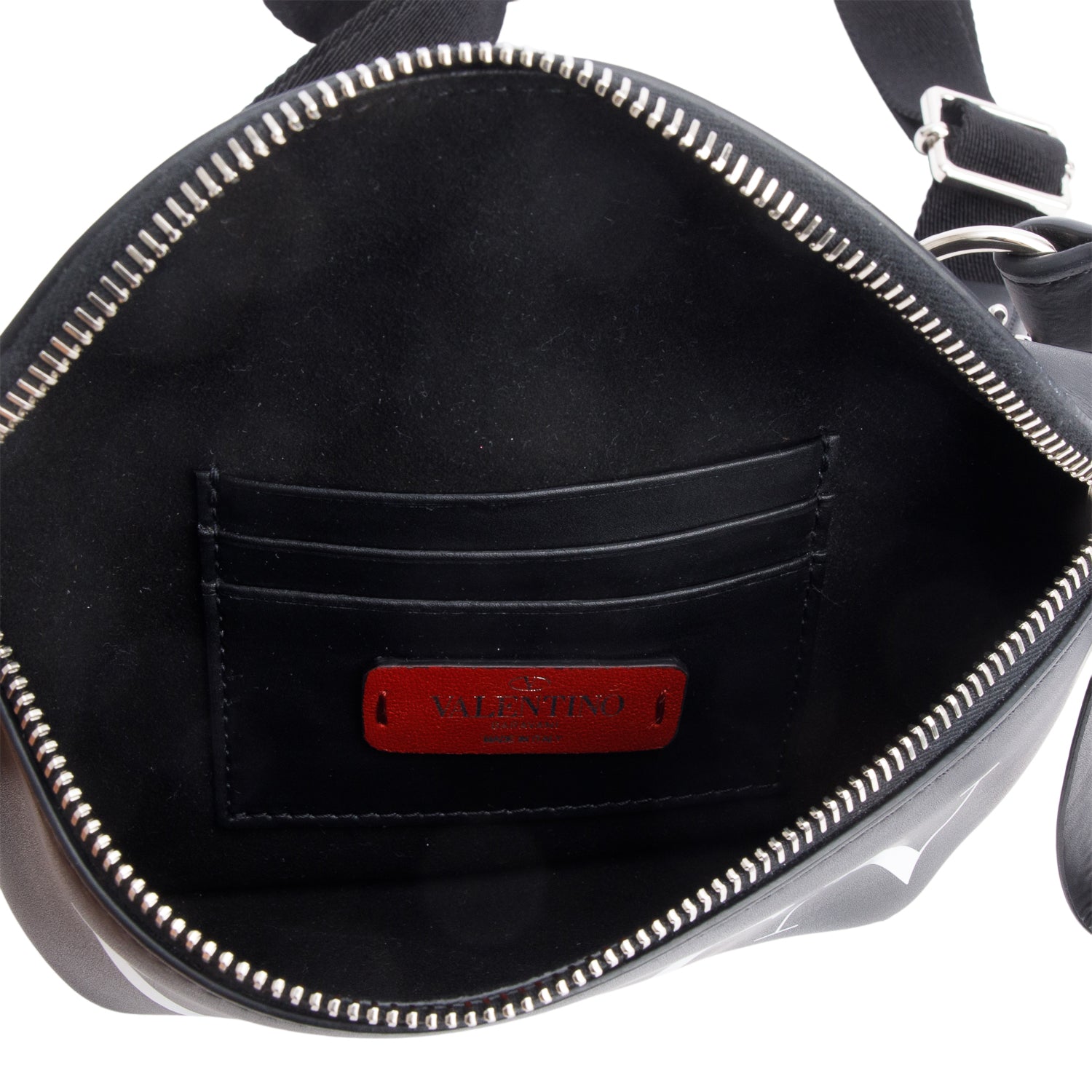 Valentino Black Leather VLTN Belt Bag