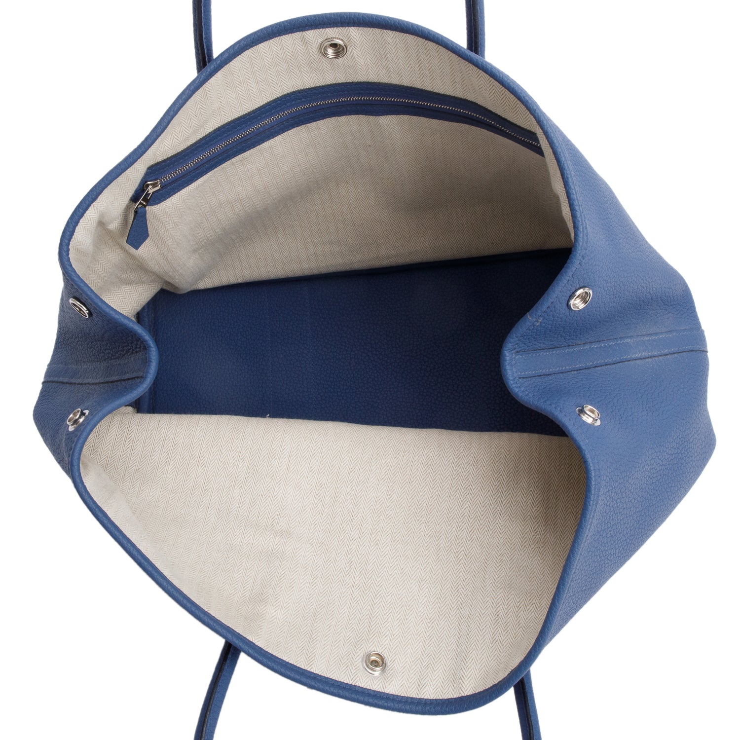 Hermes Bleu Agate Negonda Leather Garden Party 36 w/ Box