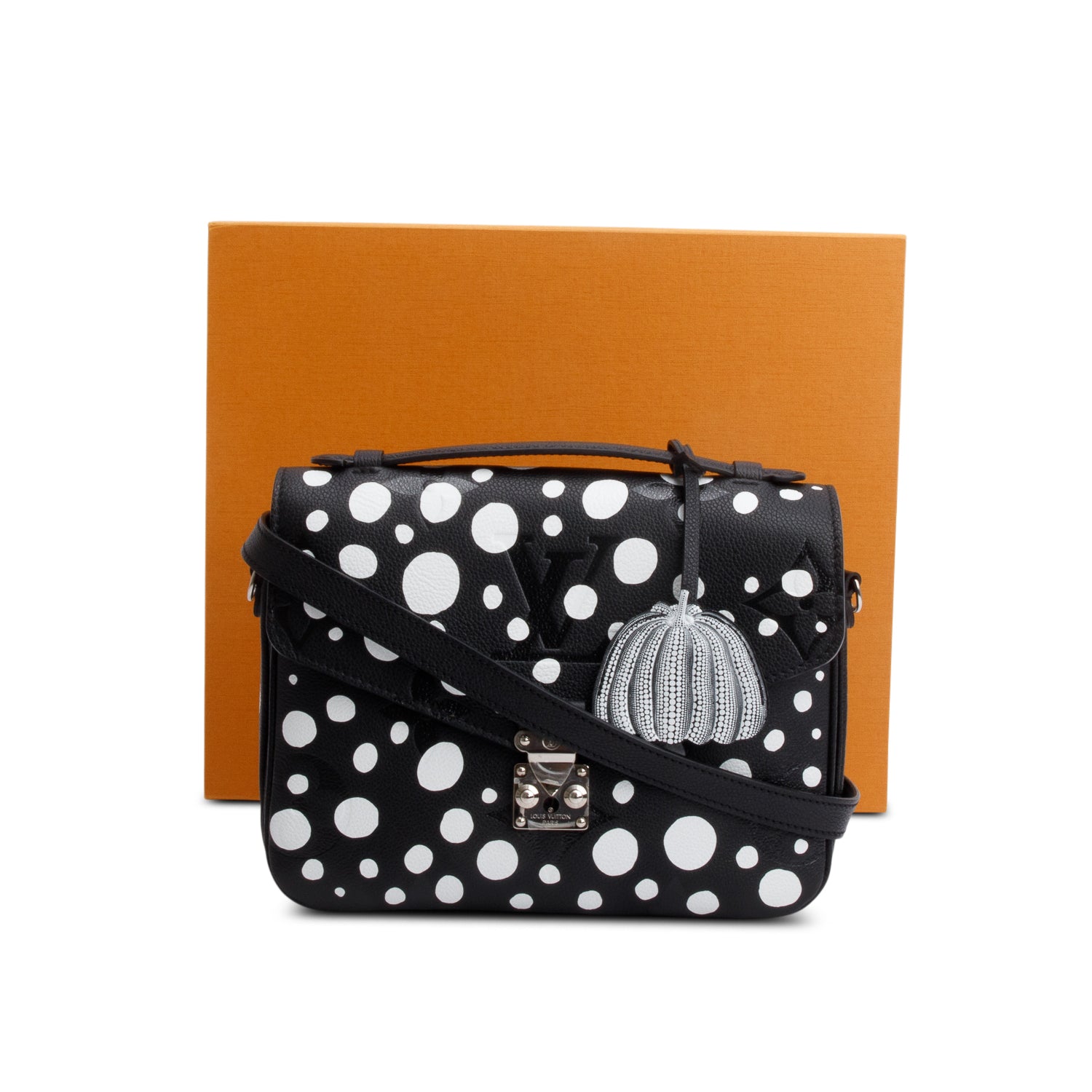 Louis Vuitton x Yayoi Kusama 2023 Black Infinity Dots Monogram Empreinte Leather Pochette Metis w/ Box