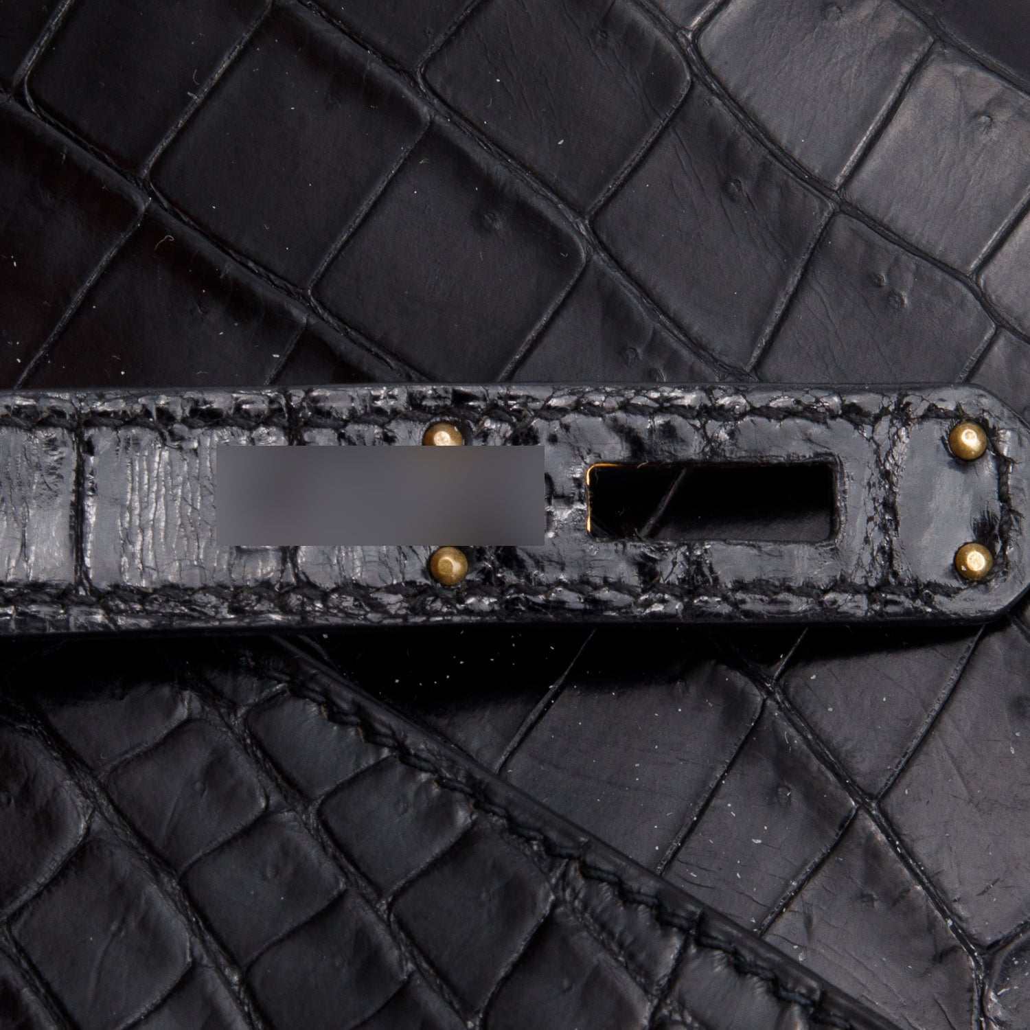 Hermes Noir Crocodile Niloticus Kelly Cut Clutch