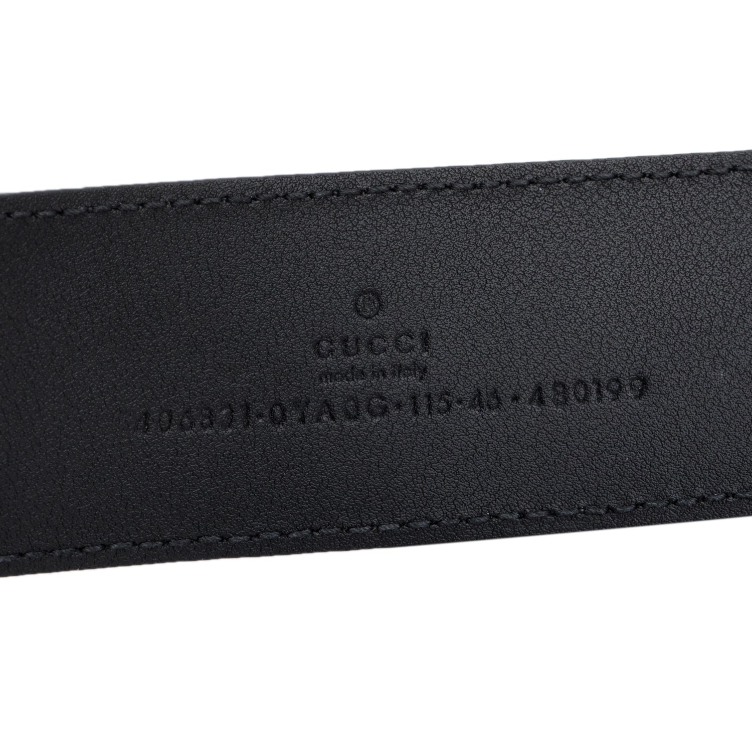 Gucci GG Marmont Black Wide Leather Shiny Buckle Belt 115 44 w/ Box