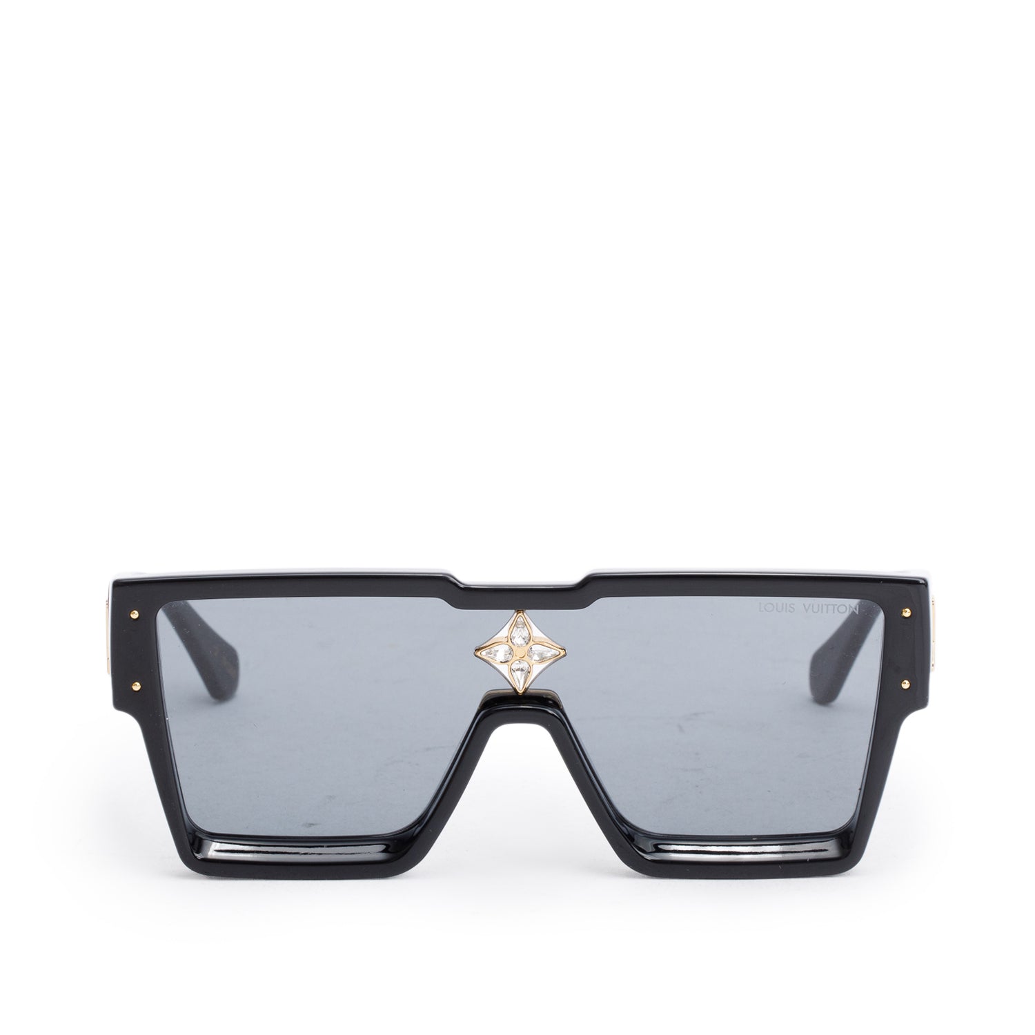 Louis Vuitton 2023 Z1578E Black Acetate Cyclone Sunglasses w/ Box & Case